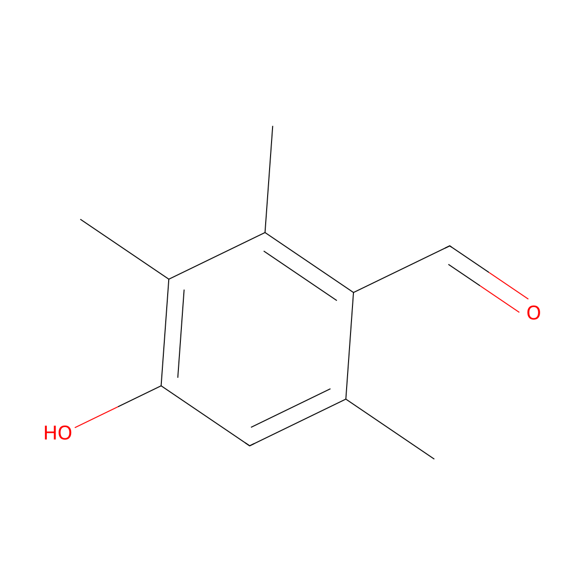 4-Hydroxy-2,3,6-trimethylbenzaldehyde molecular structure, CAS 41827-90-1