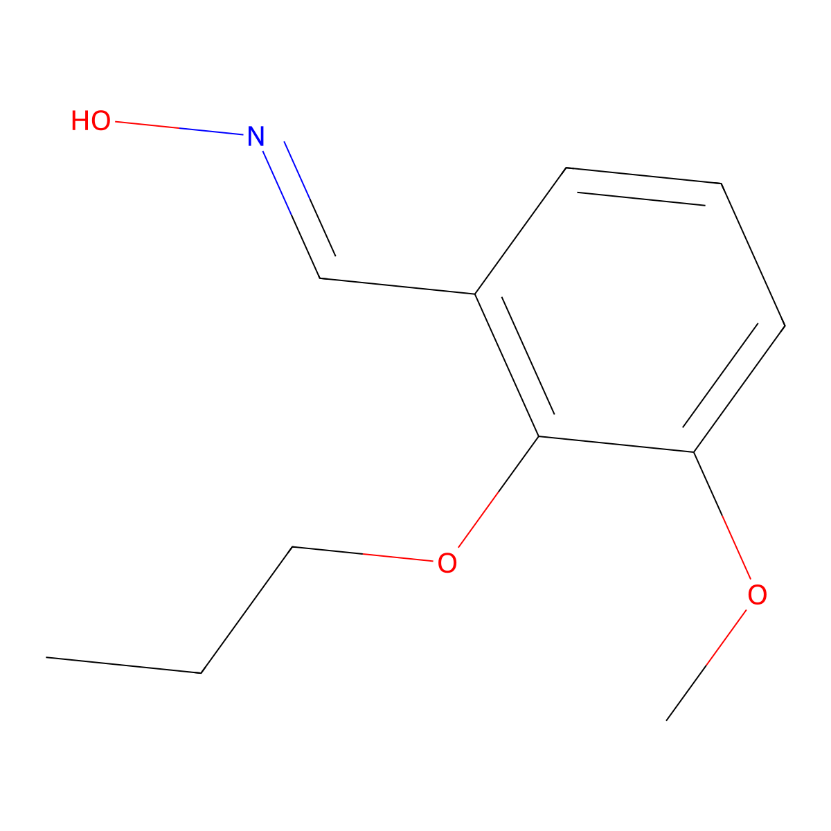 3-Methoxy-2-propoxybenzaldehyde oxime molecular structure, CAS 41828-04-0