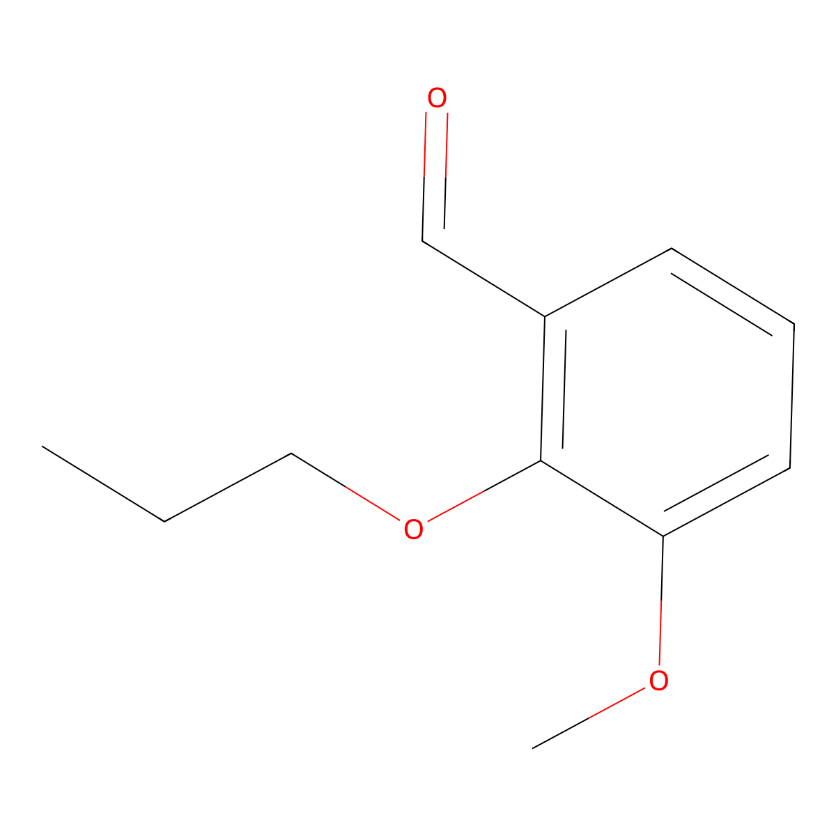 3-Methoxy-2-propoxybenzaldehyde molecular structure, CAS 41828-10-8