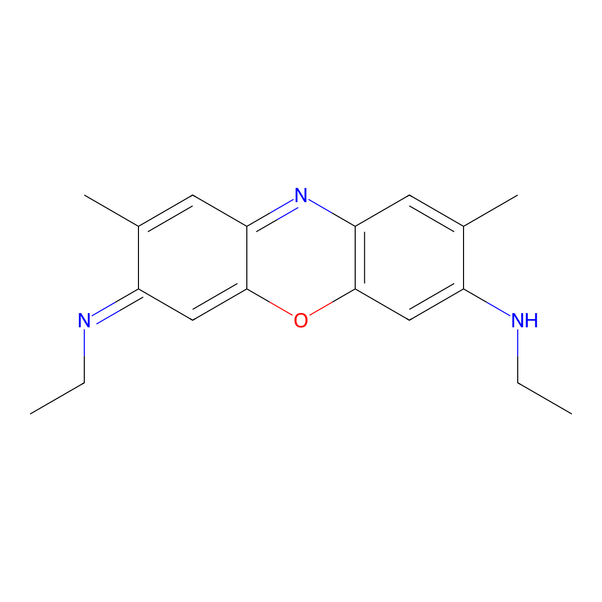 Phenoxazin-5-ium, 3,7-bis(ethylamino)-2,8-dimethyl-, perchlorate molecular structure, CAS 41830-81-3