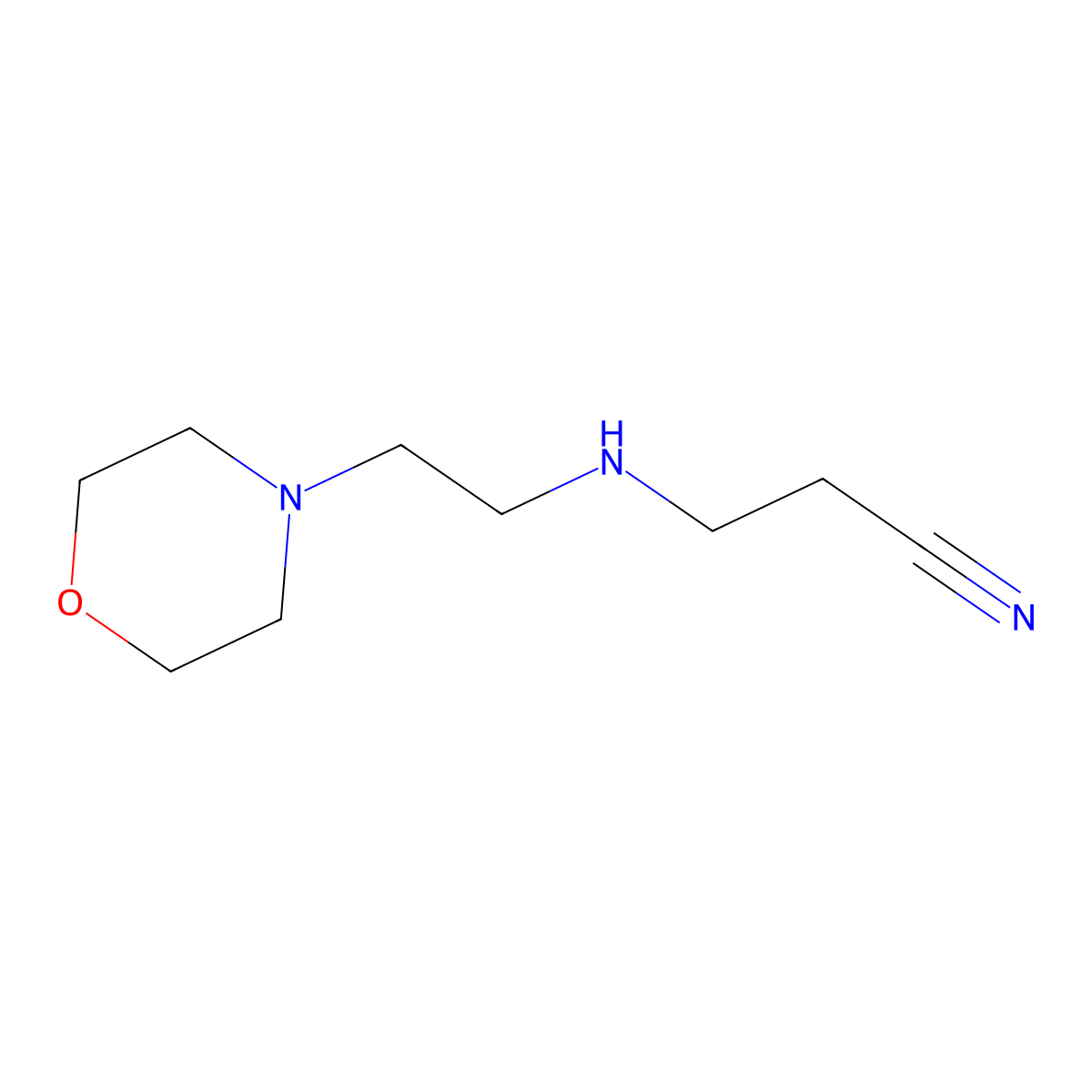 3-((2-(Morpholin-4-yl)ethyl)amino)propanenitrile molecular structure, CAS 41832-84-2