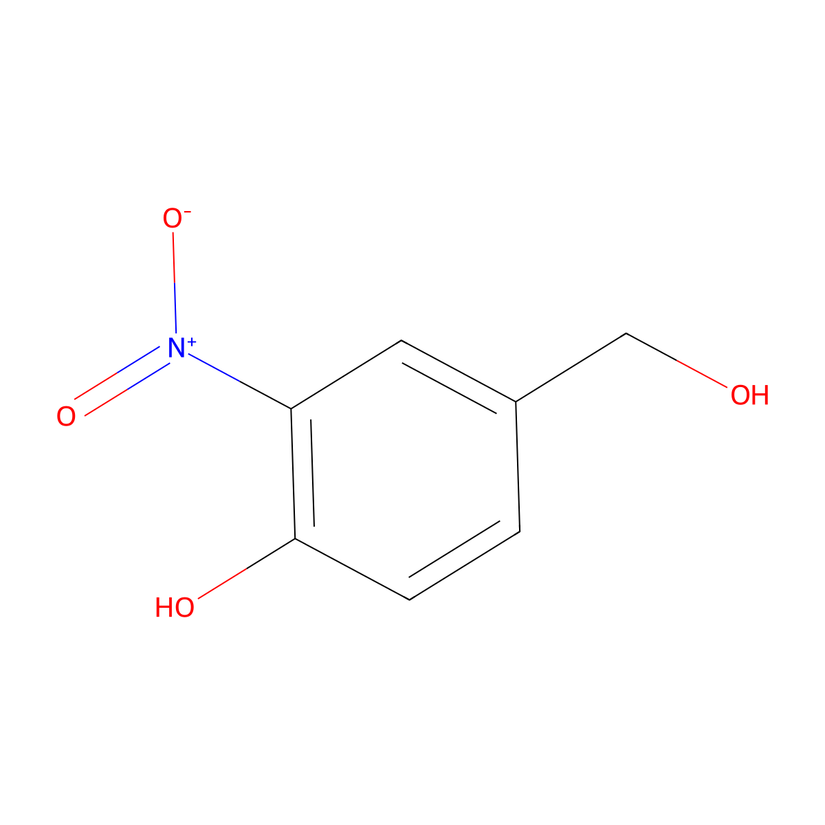 4-Hydroxy-3-nitrobenzyl alcohol molecular structure, CAS 41833-13-0