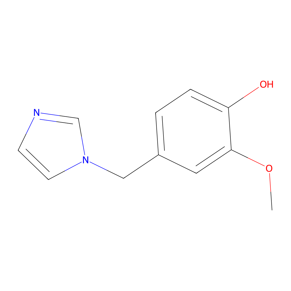 4-(1H-imidazol-1-ylmethyl)-2-methoxyphenol molecular structure, CAS 41833-19-6