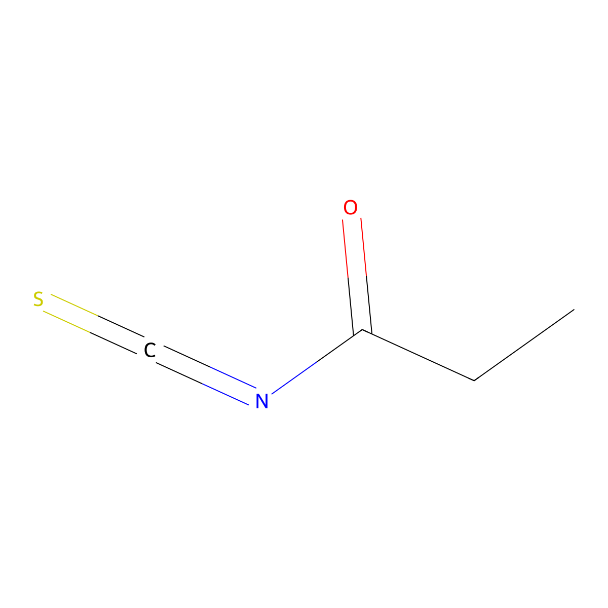 Propanecarbonyl isothiocyanate molecular structure, CAS 41834-85-9