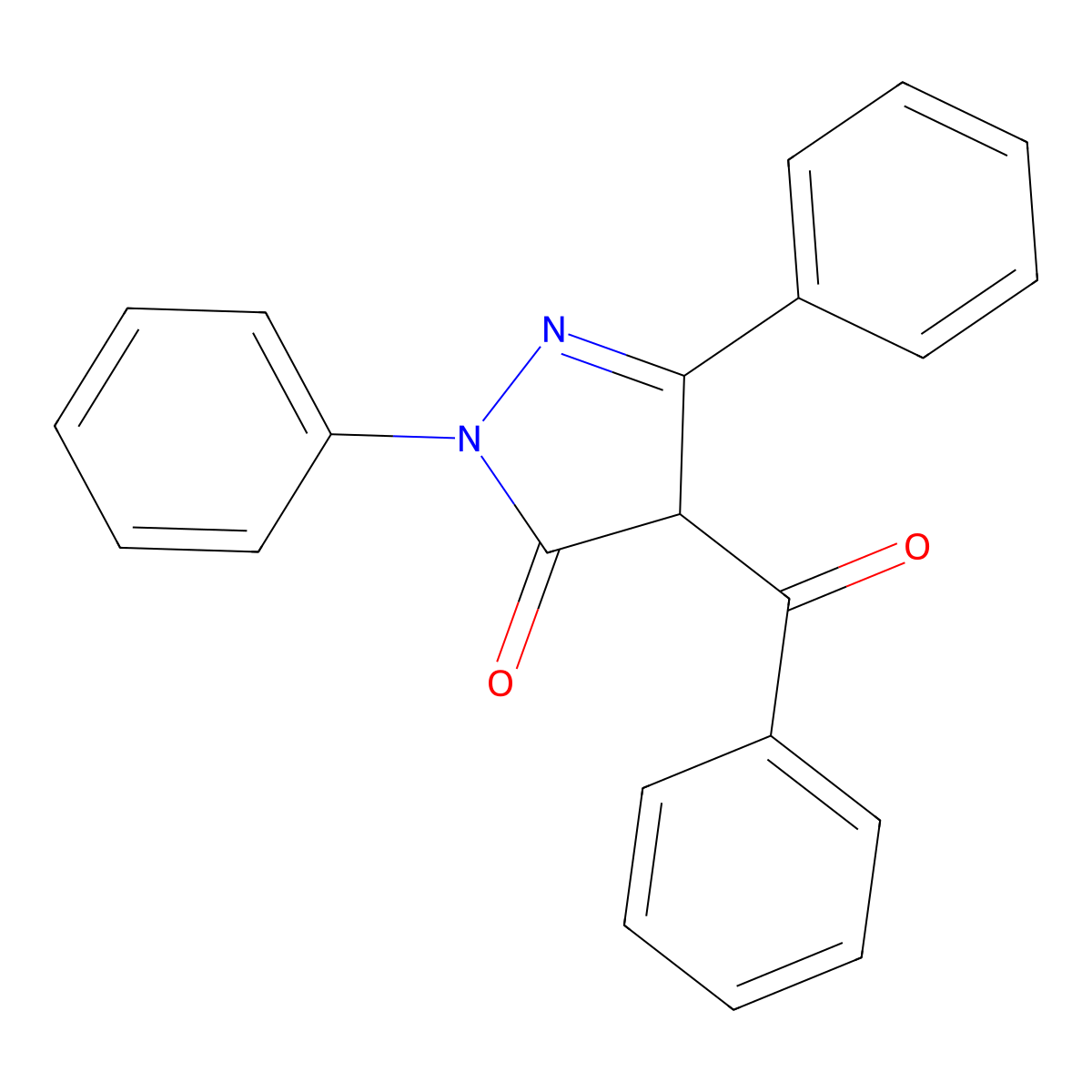 4-benzoyl-2,5-diphenyl-4H-pyrazol-3-one molecular structure, CAS 41836-32-2