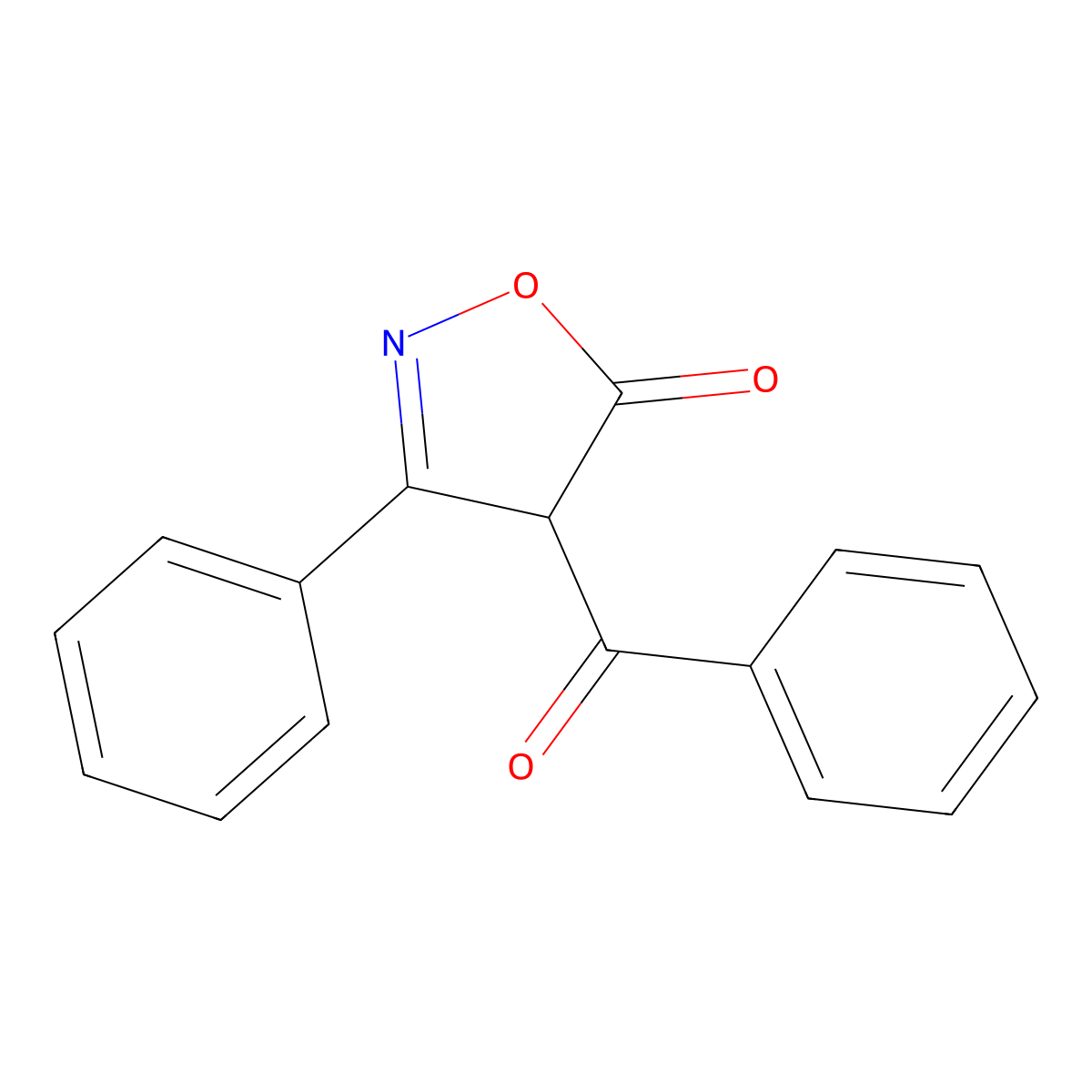 4-Benzoyl-3-phenyl-5-isoxazolone molecular structure, CAS 41836-94-6
