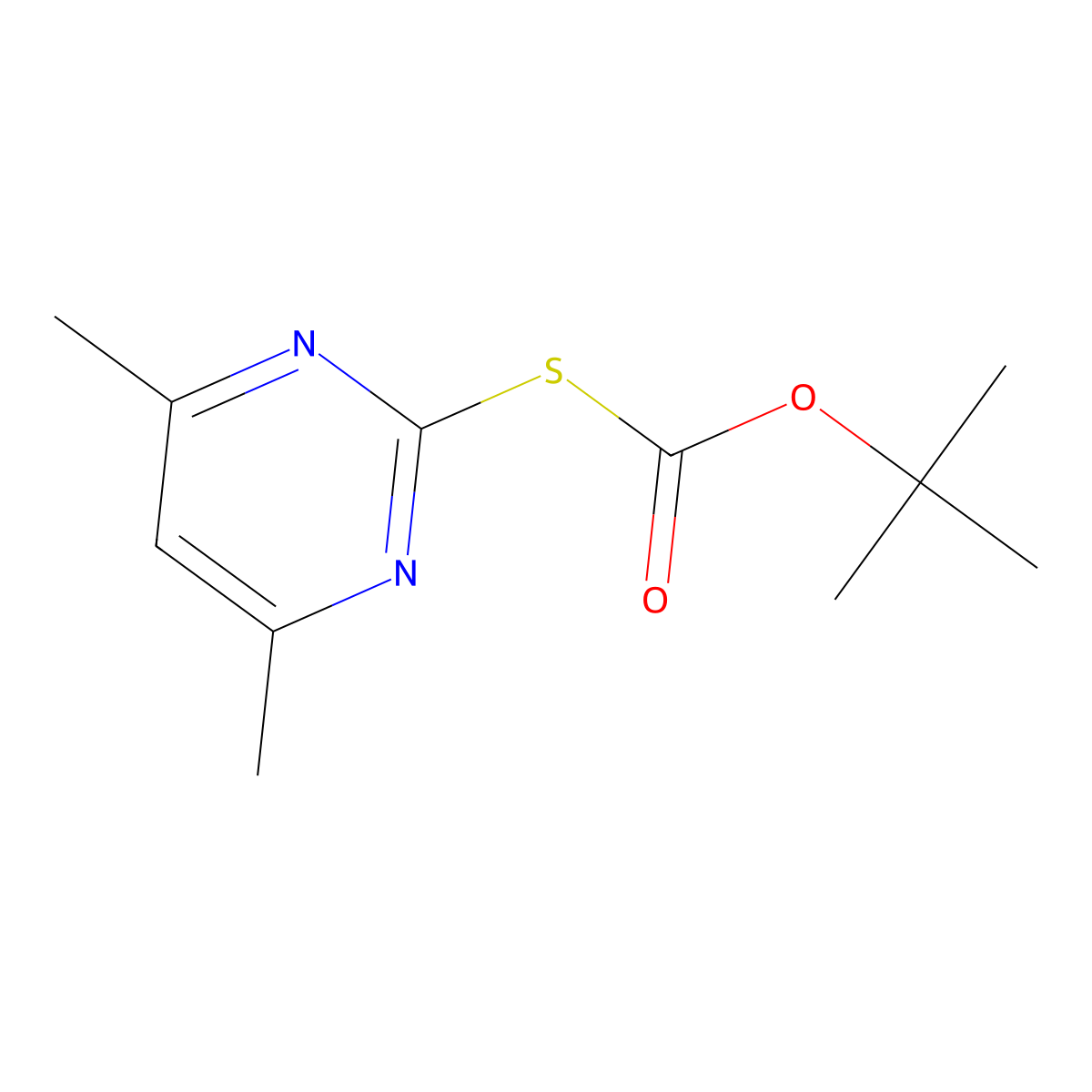 O-(1,1-Dimethylethyl) S-(4,6-dimethyl-2-pyrimidinyl) carbonothioate molecular structure, CAS 41840-28-2