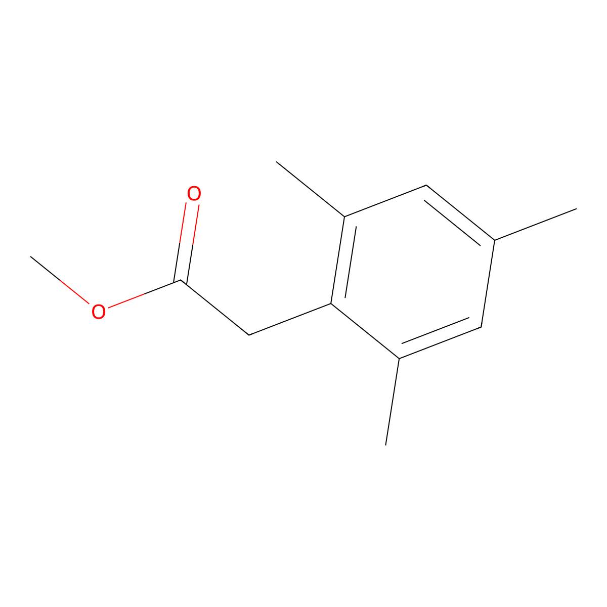 Methyl 2,4,6-trimethylbenzeneacetate molecular structure, CAS 41841-19-4