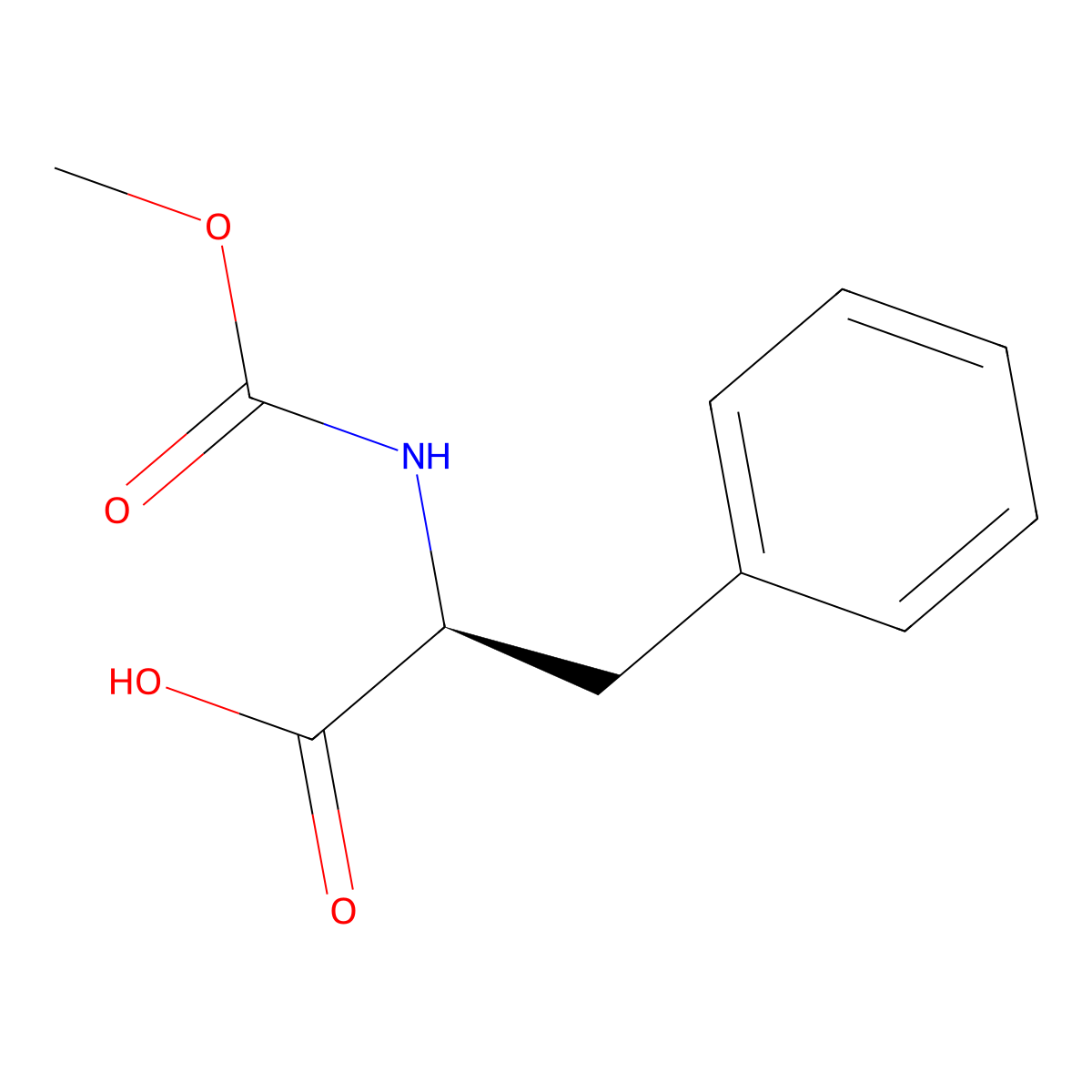 N-(Methoxycarbonyl)-L-phenylalanine molecular structure, CAS 41844-91-1