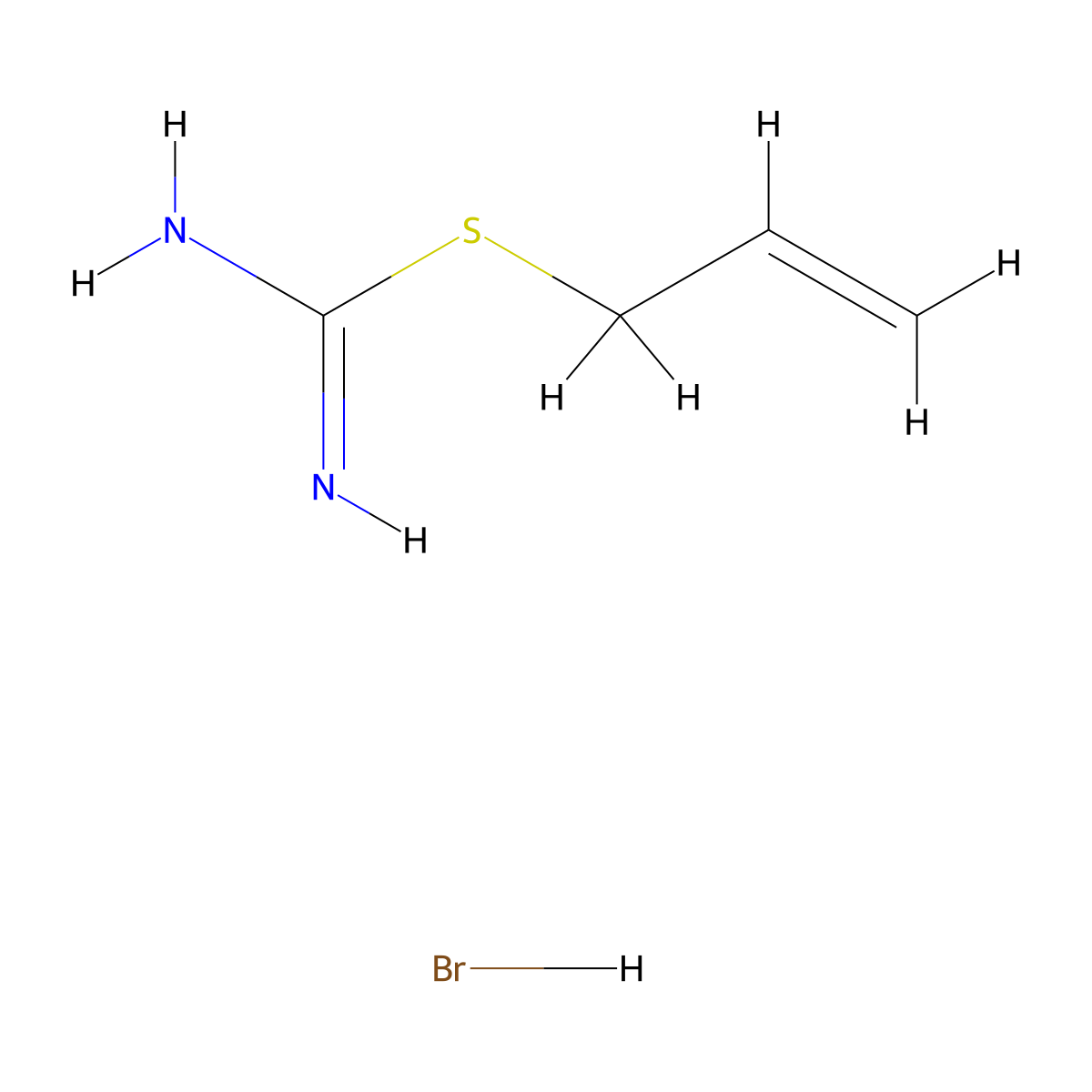 Carbamimidothioic acid, 2-propenyl ester, monohydrobromide molecular structure, CAS 41848-21-9