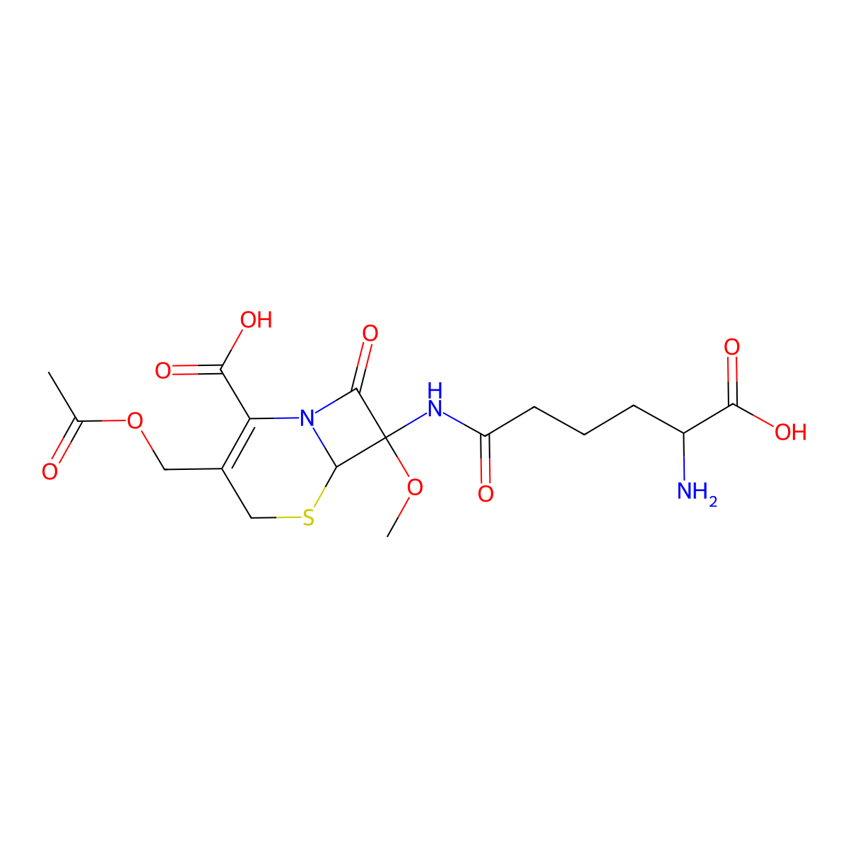 7-Methoxycephalosporin C molecular structure, CAS 41849-38-1
