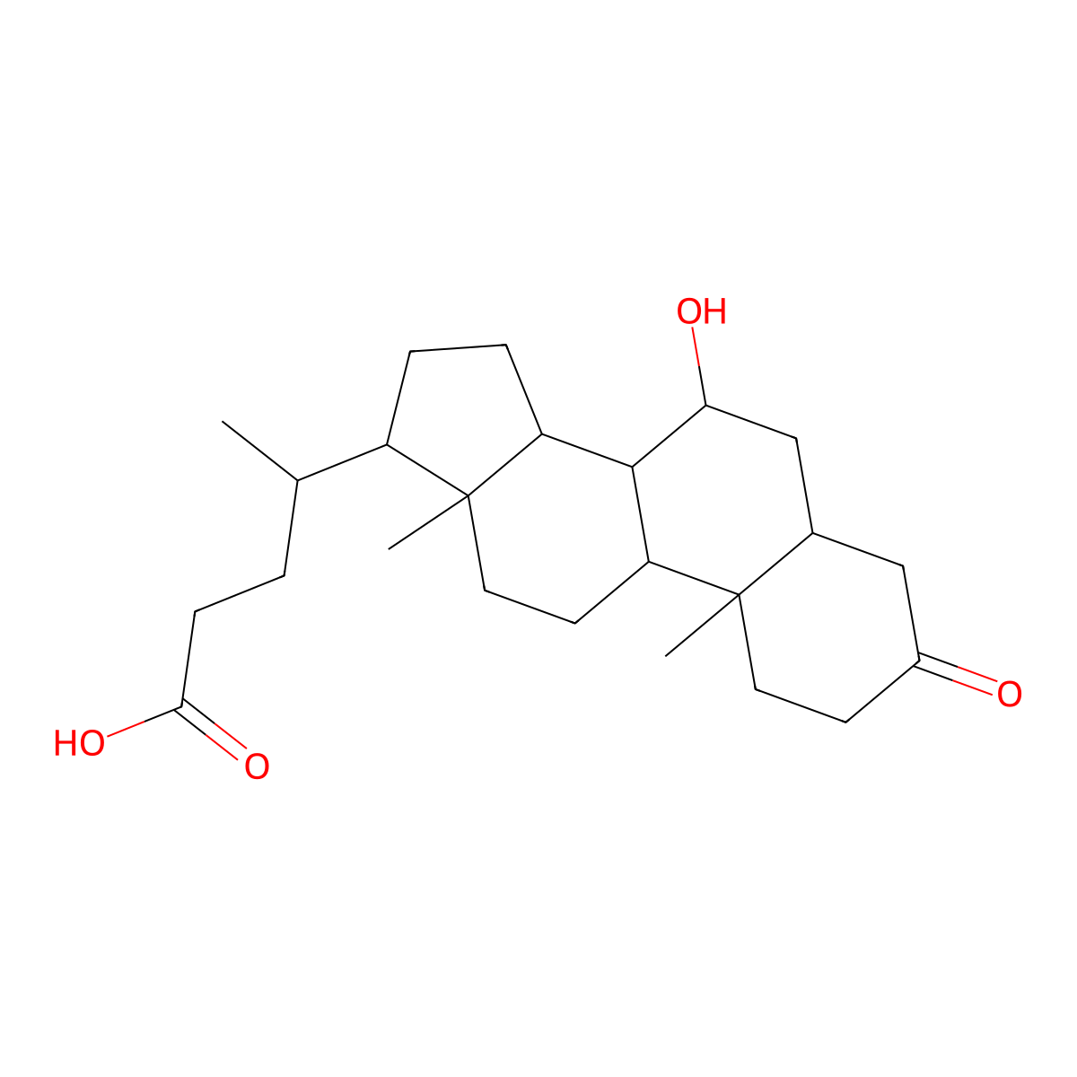 7alpha-Hydroxy-3-oxo-5beta-cholan-24-oic acid molecular structure, CAS 4185-00-6