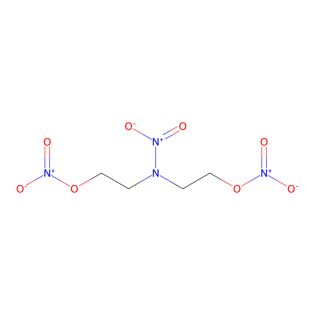 Diethanolnitramine dinitrate molecular structure, CAS 4185-47-1