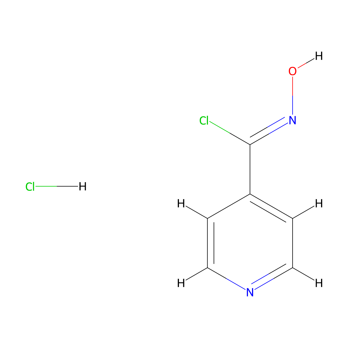 N-Hydroxyisonicotinimidoyl chloride monohydrochloride molecular structure, CAS 4185-98-2