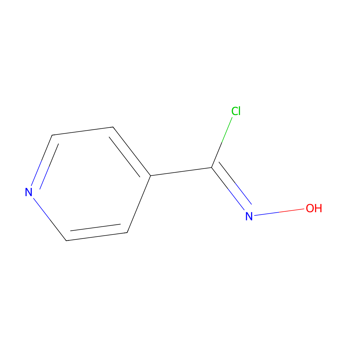 N-hydroxypyridine-4-carbonimidoyl chloride molecular structure, CAS 4185-99-3