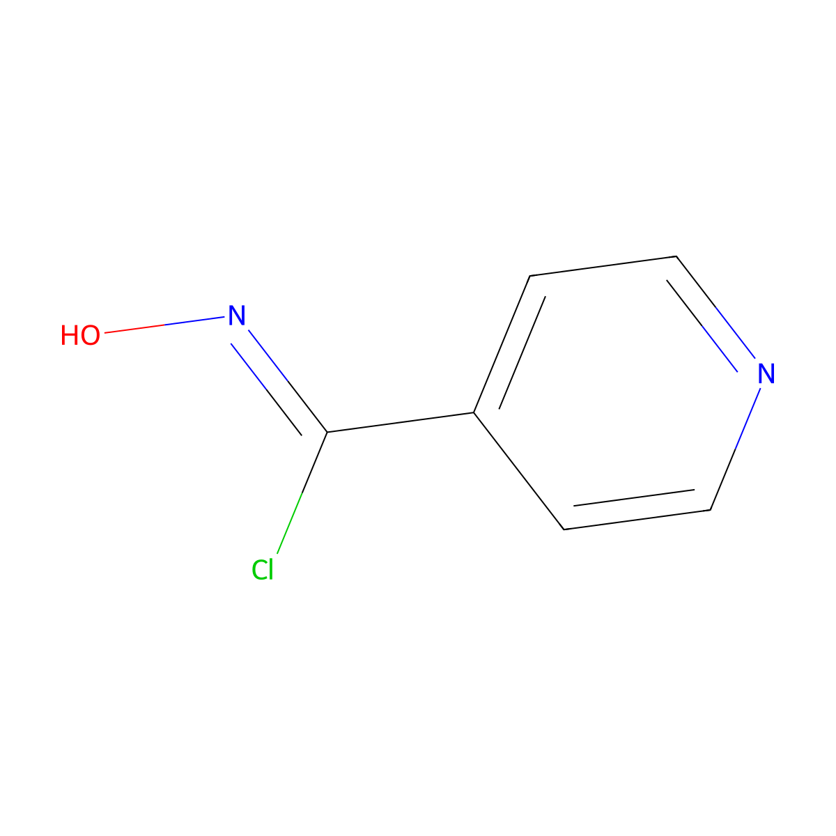 N-hydroxypyridine-4-carbonimidoyl chloride molecular structure, CAS 4185-99-3