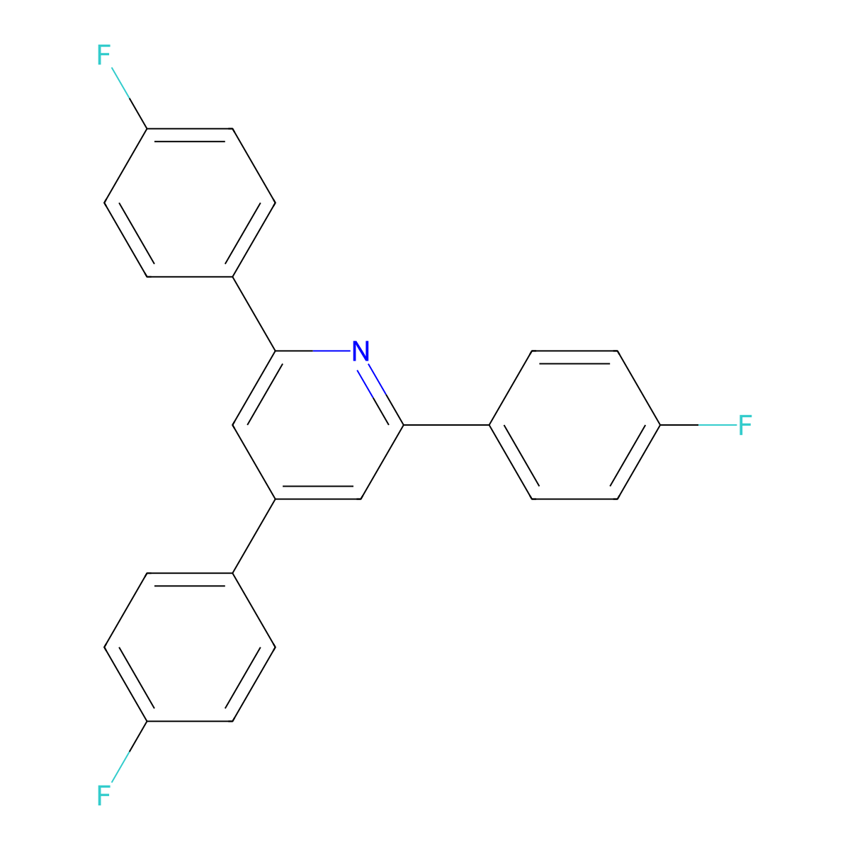 2,4,6-Tris(4-fluorophenyl)pyridine molecular structure, CAS 41855-53-2