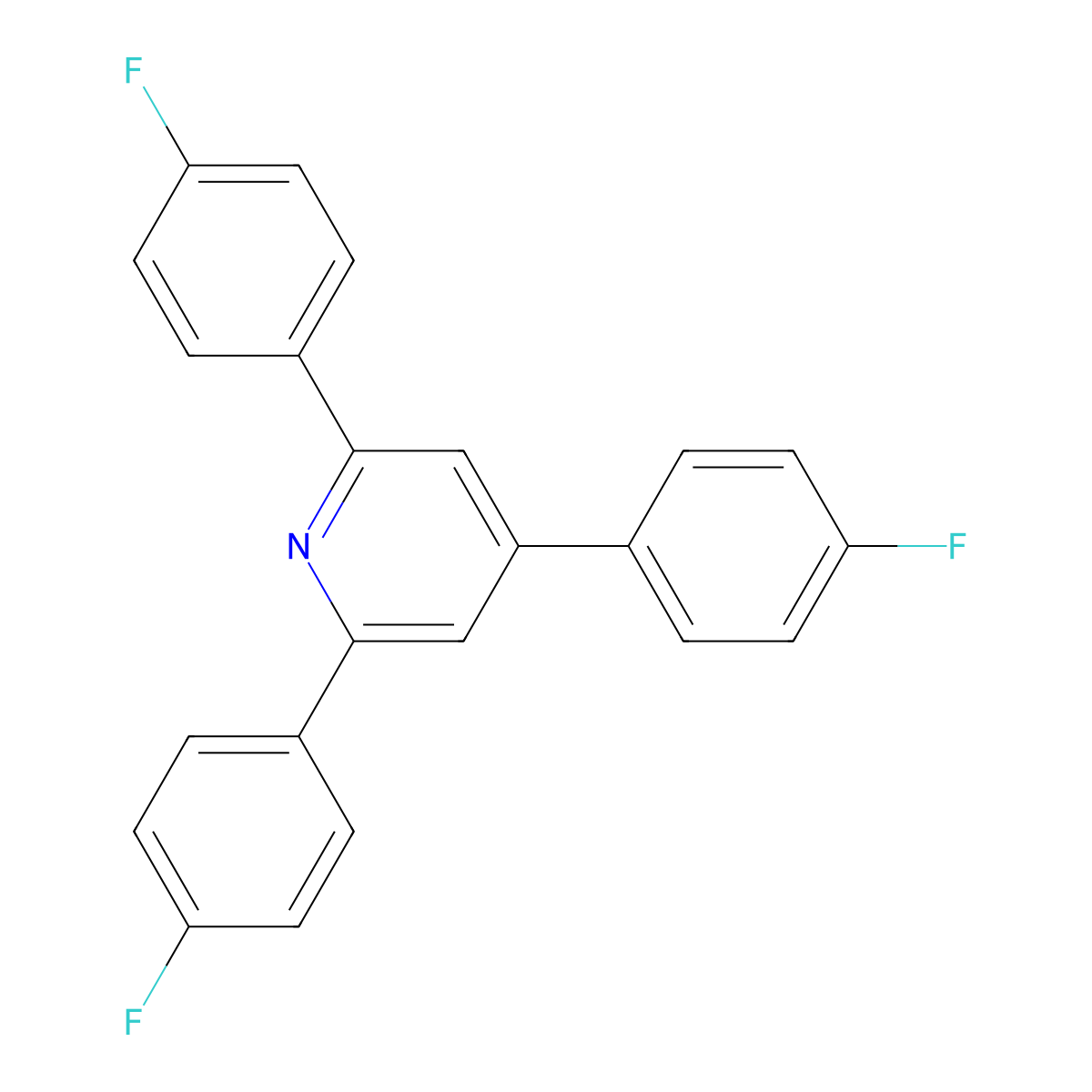 2,4,6-Tris(4-fluorophenyl)pyridine molecular structure, CAS 41855-53-2