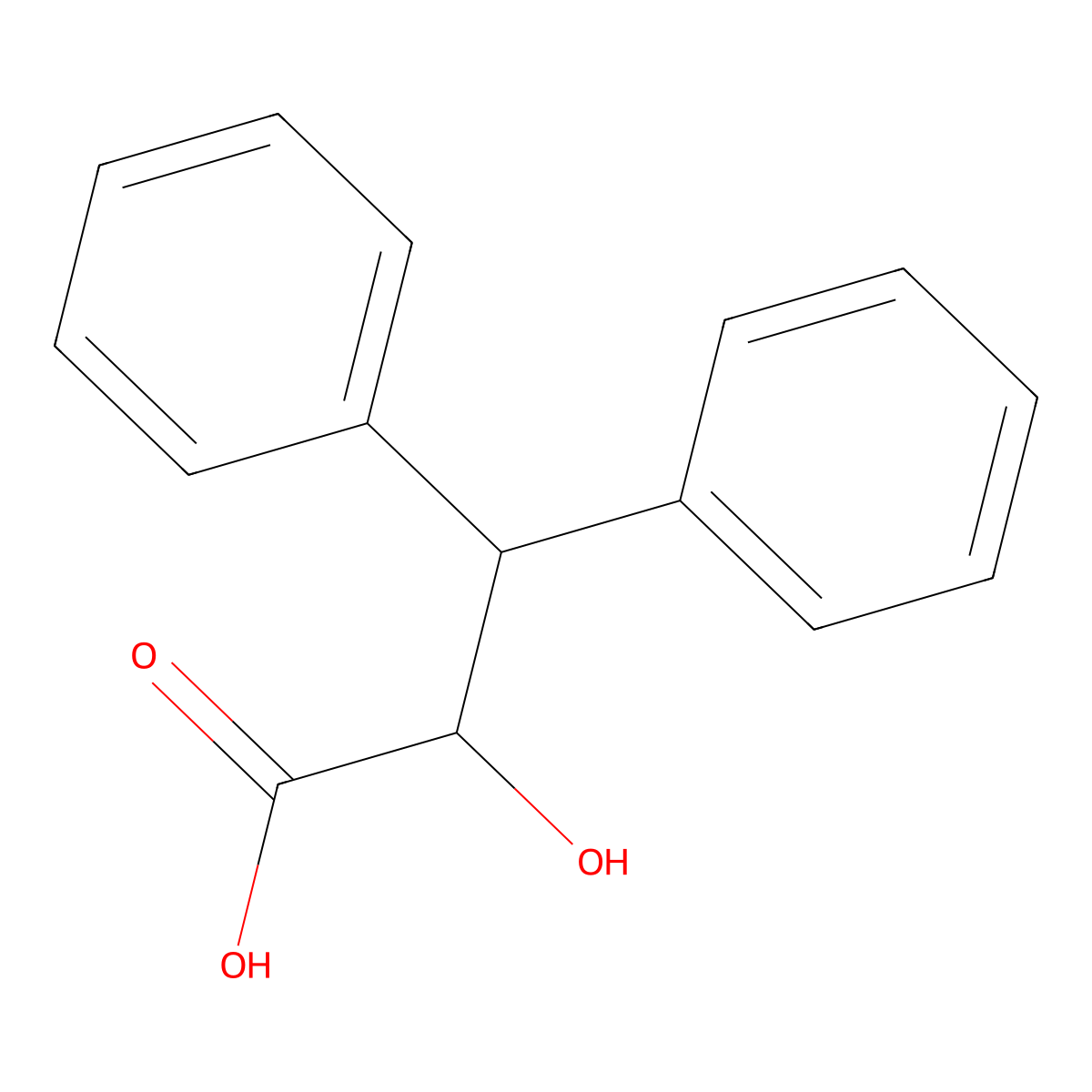 2-Hydroxy-3,3-diphenylpropanoic acid molecular structure, CAS 41858-47-3