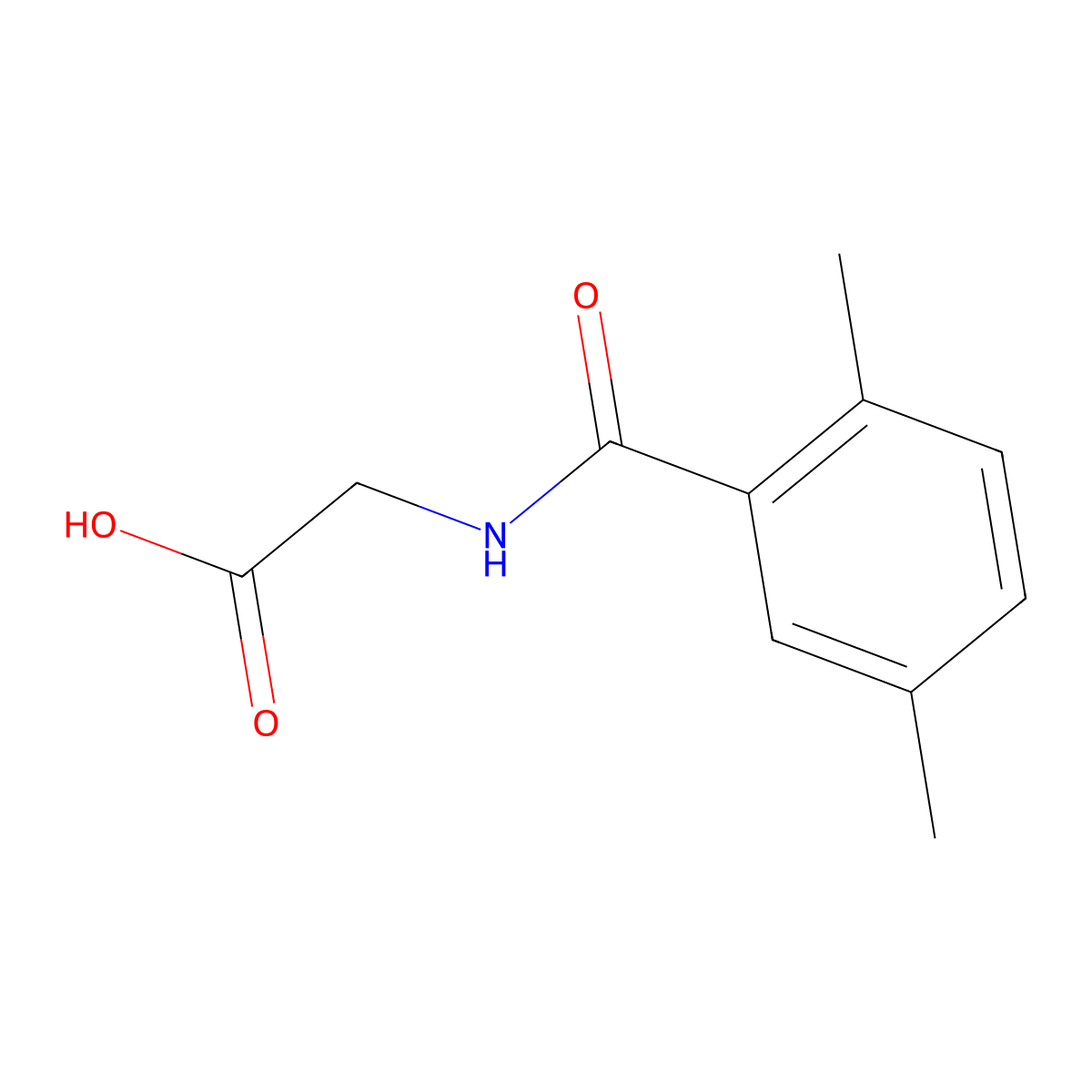 Glycine, N-(2,5-dimethylbenzoyl)- molecular structure, CAS 41859-40-9