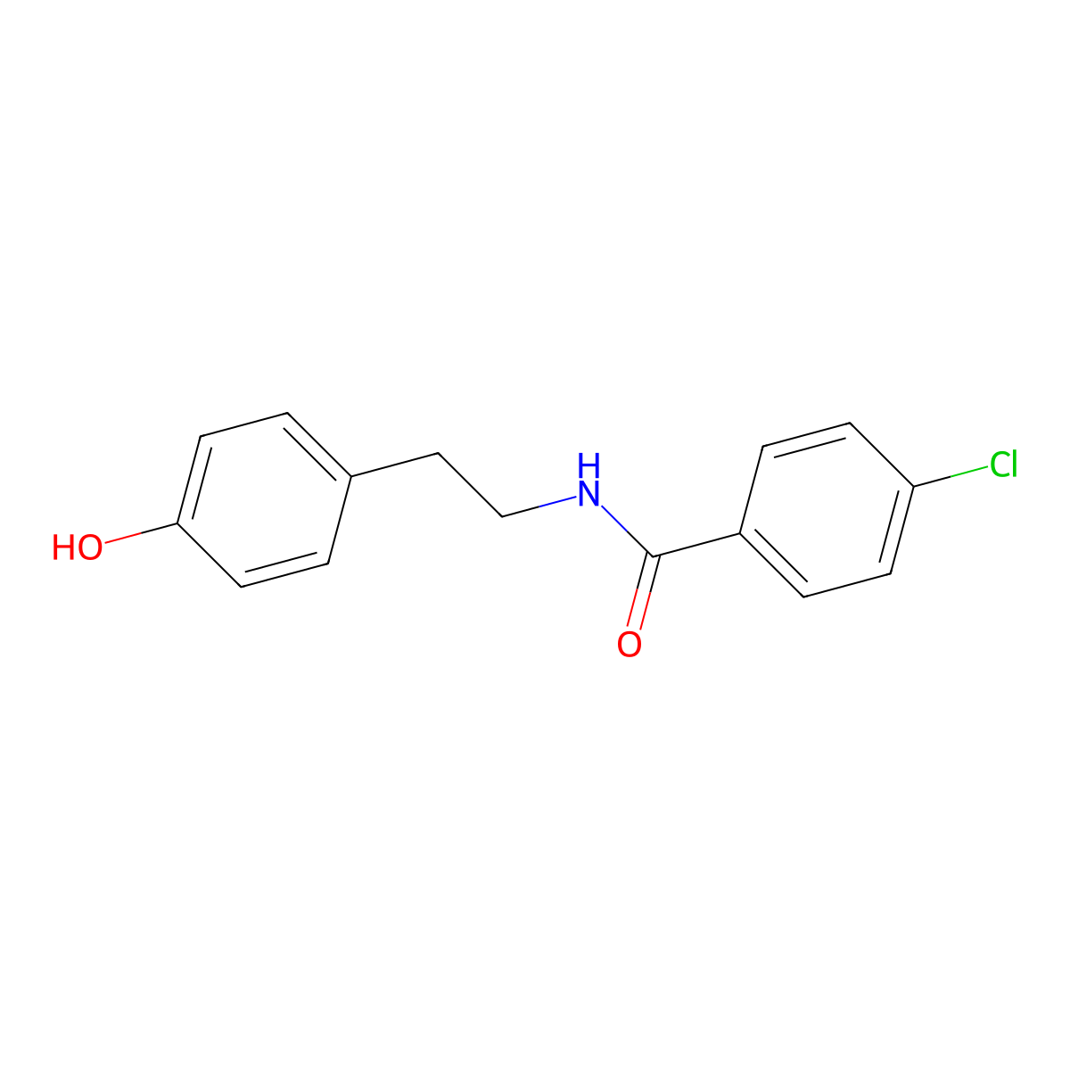 4-chloro-N-(2-(4-hydroxyphenyl)ethyl)benzamide molecular structure, CAS 41859-57-8