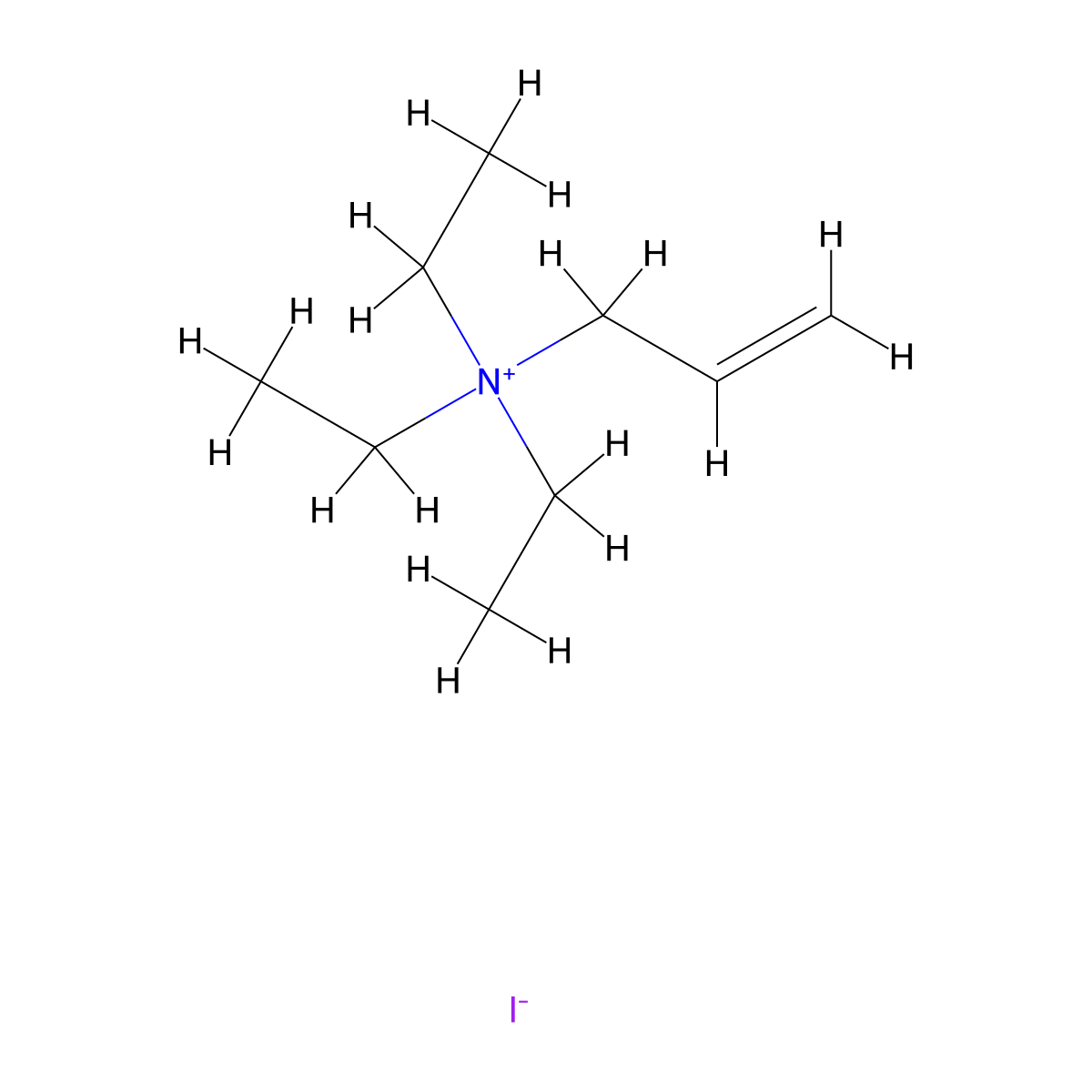 Allyltriethylammonium iodide molecular structure, CAS 4186-64-5