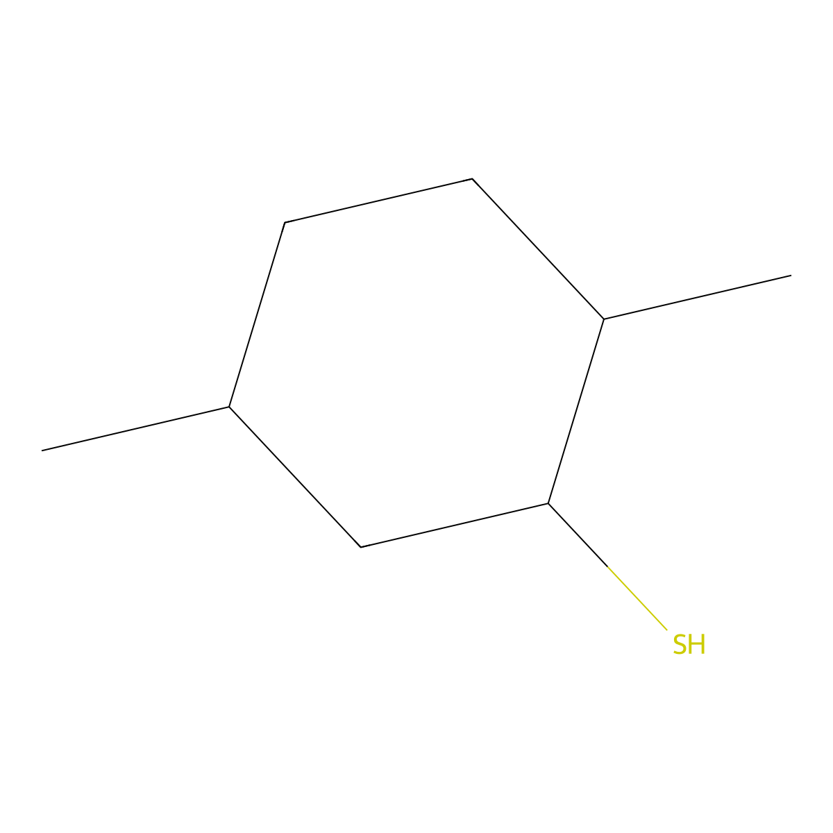 2,5-Dimethylcyclohexane-1-thiol molecular structure, CAS 4186-81-6