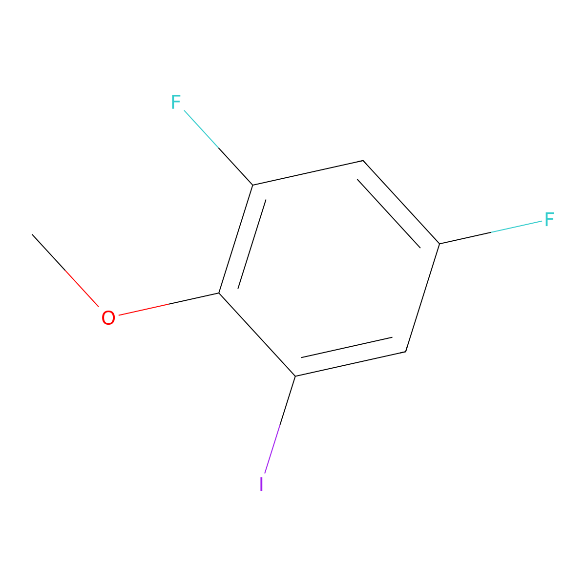 1,5-Difluoro-3-iodo-2-methoxybenzene molecular structure, CAS 41860-66-6