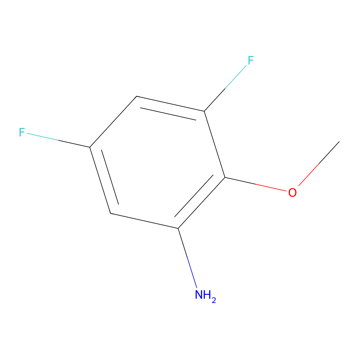 3,5-Difluoro-2-methoxyaniline molecular structure, CAS 41860-67-7