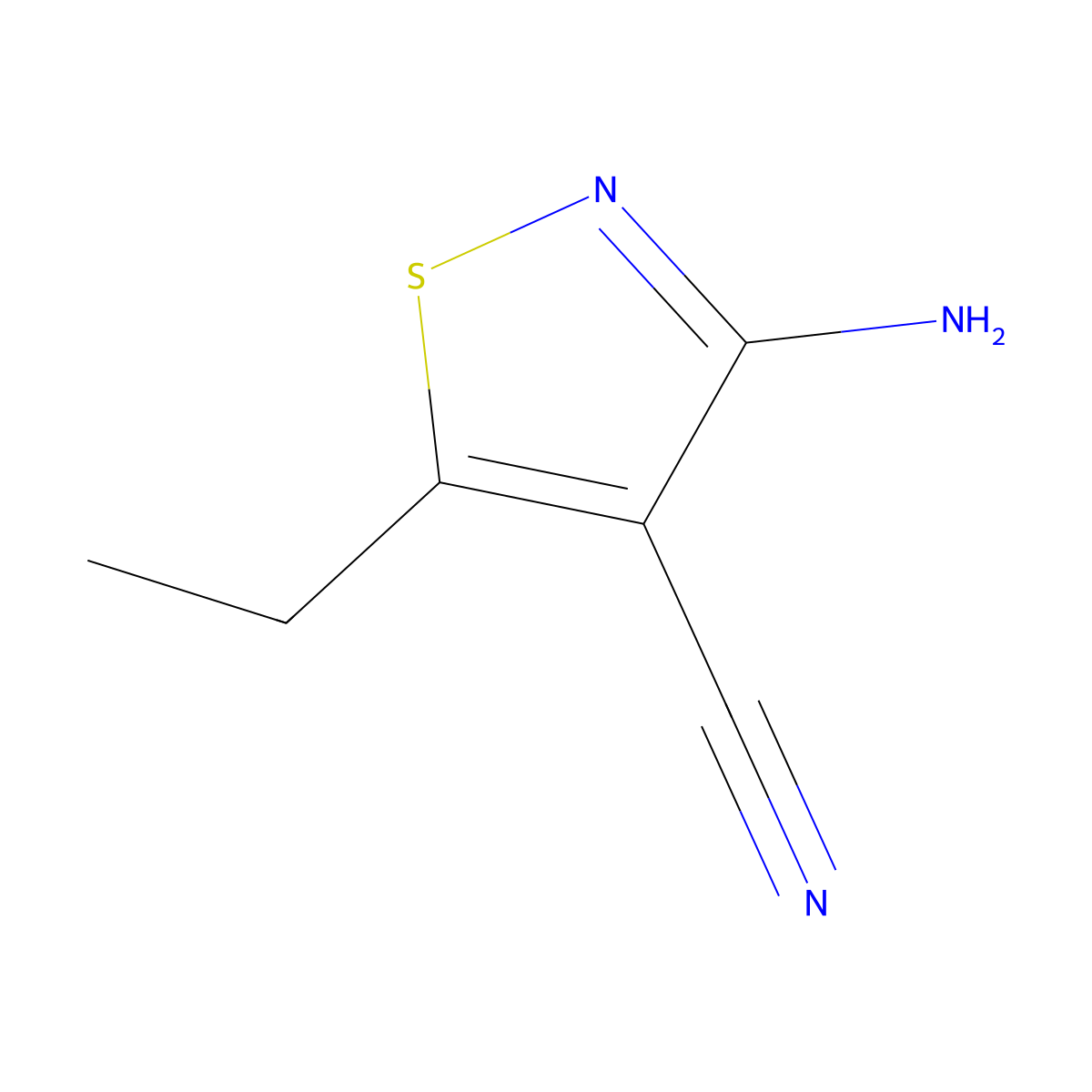 3-Amino-5-ethyl-1,2-thiazole-4-carbonitrile molecular structure, CAS 41861-41-0