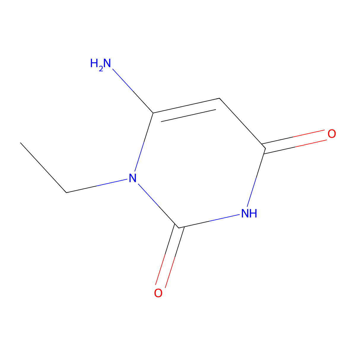6-Amino-1-ethyl-1,2,3,4-tetrahydropyrimidine-2,4-dione molecular structure, CAS 41862-09-3