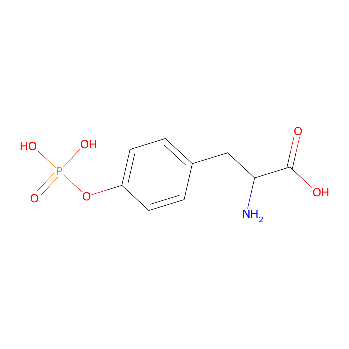 O-phosphonotyrosine molecular structure, CAS 41863-47-2