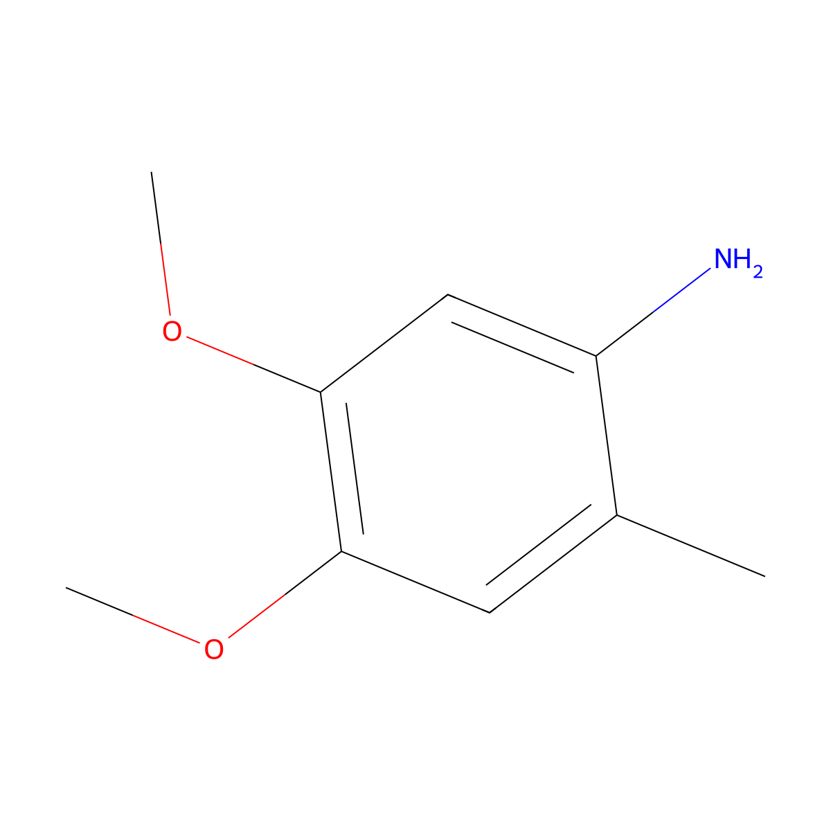 4,5-Dimethoxy-2-methylaniline molecular structure, CAS 41864-45-3