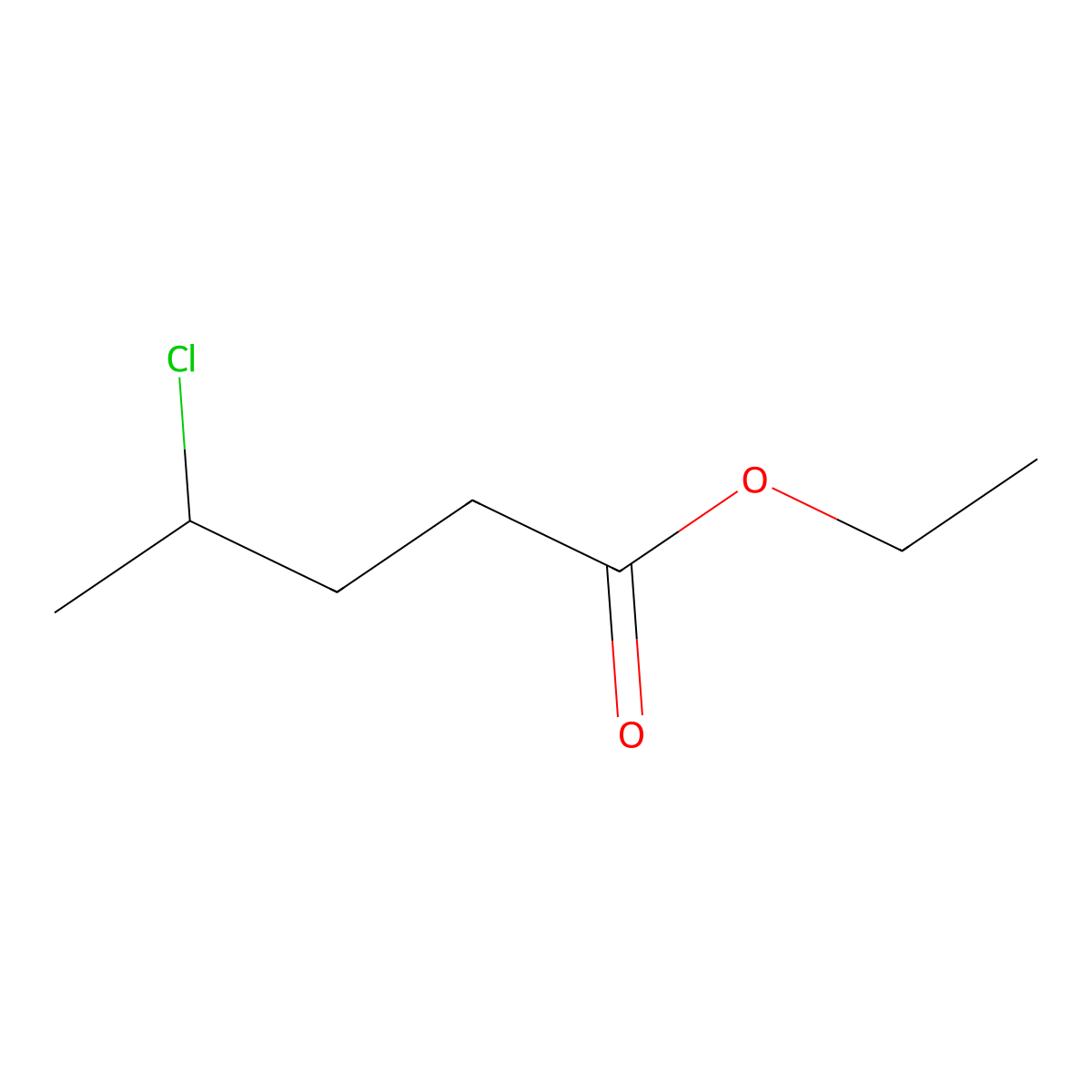 4-Chloro-pentanoic acid ethyl ester molecular structure, CAS 41869-16-3
