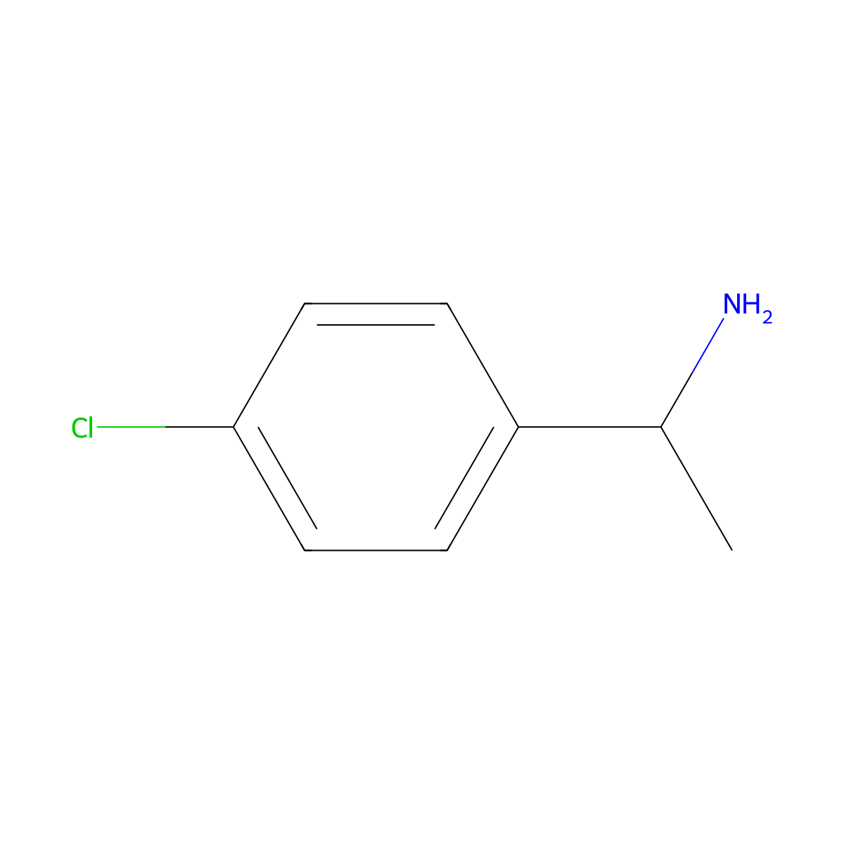 (S)-(-)-1-(4-chlorophenyl)ethylamine molecular structure, CAS 4187-56-8