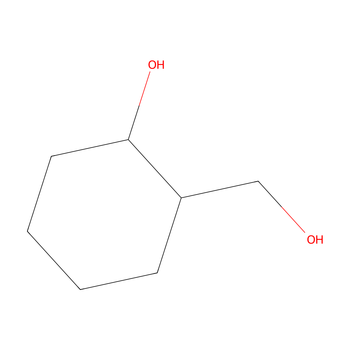 rac-(1R,2S)-2-(hydroxymethyl)cyclohexan-1-ol molecular structure, CAS 4187-59-1