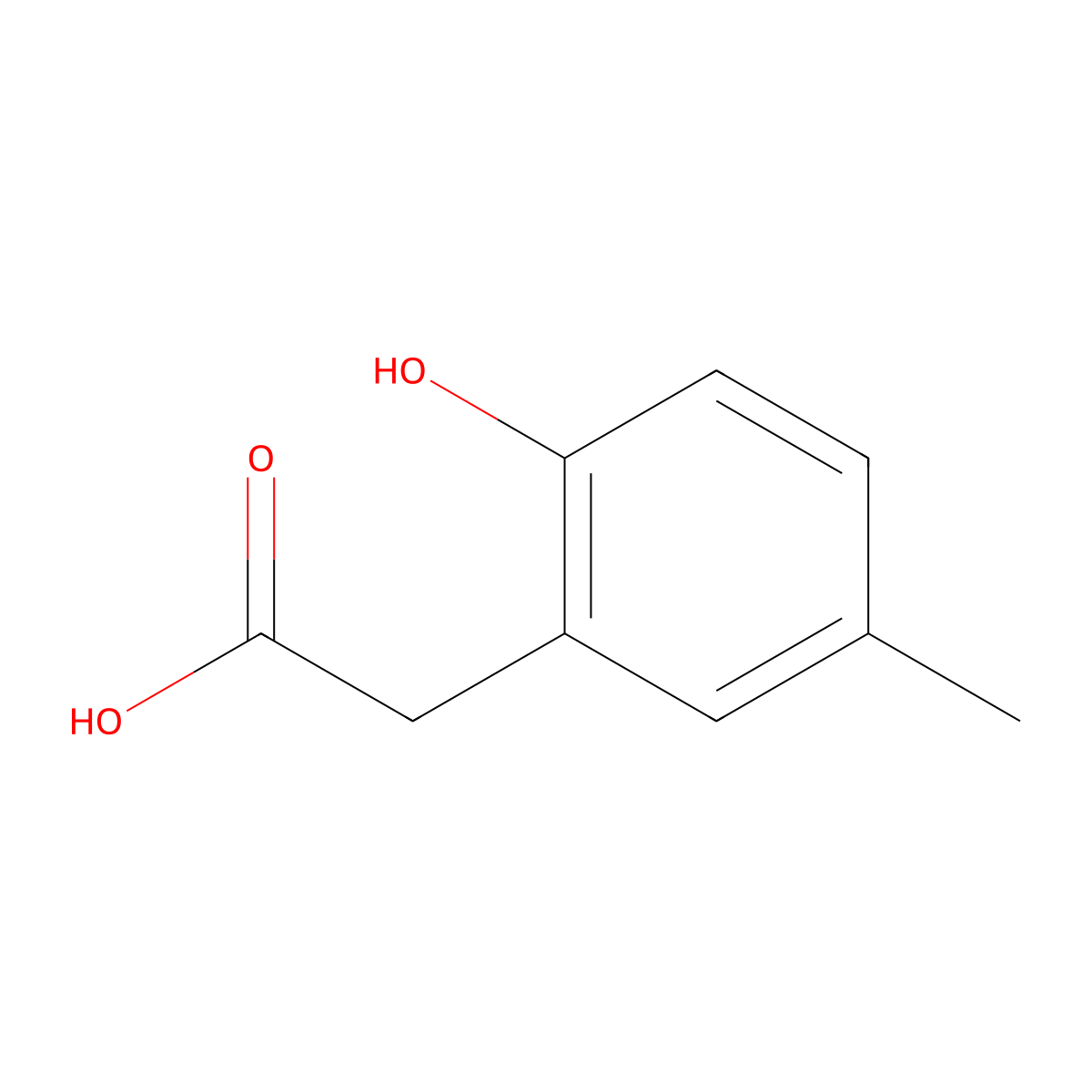 2-(2-Hydroxy-5-methylphenyl)acetic acid molecular structure, CAS 41873-66-9
