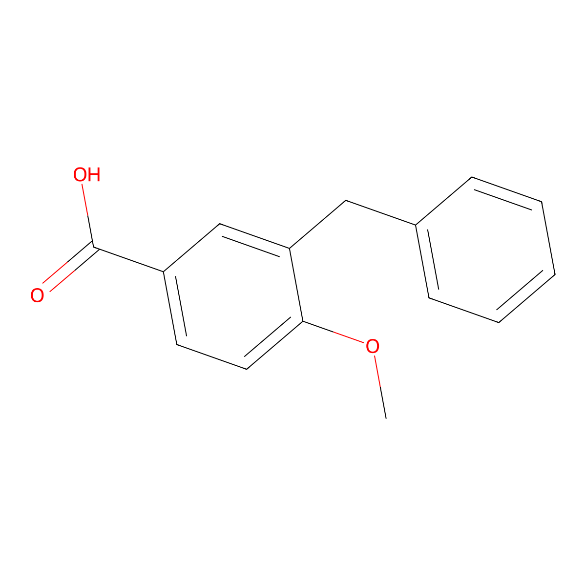 3-Benzyl-4-methoxybenzoic acid molecular structure, CAS 41876-51-1