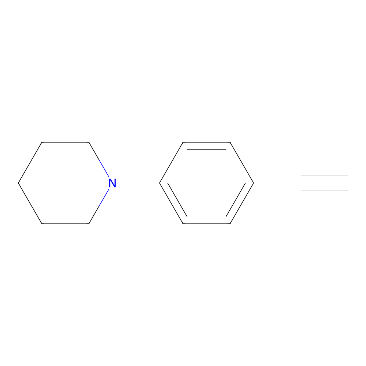 1-(4-Ethynylphenyl)piperidine molecular structure, CAS 41876-66-8