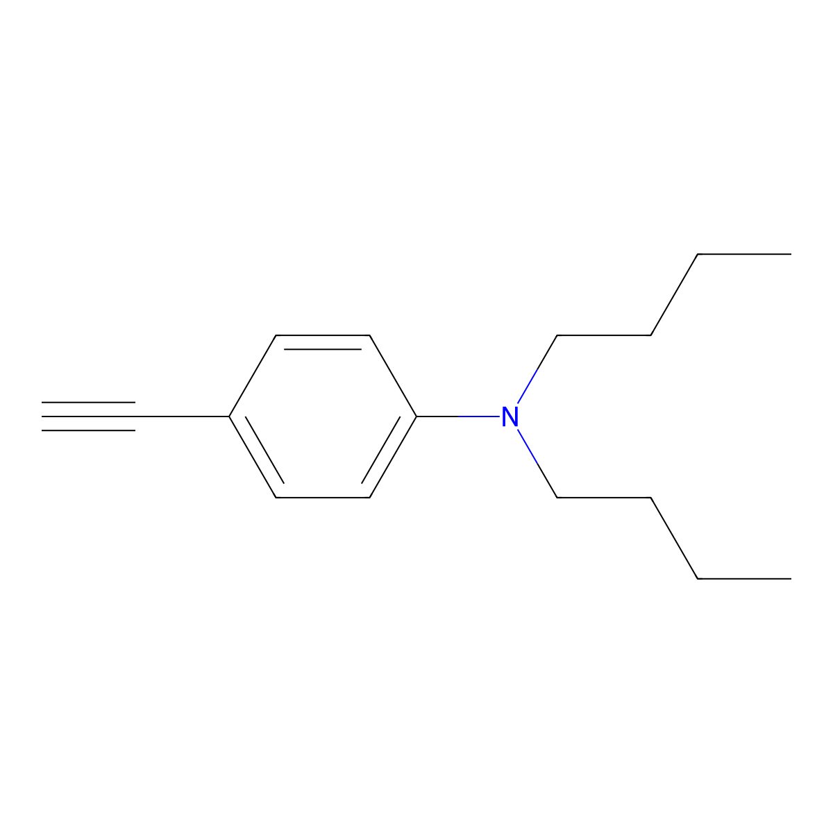 N,N-dibutyl-4-ethynylaniline molecular structure, CAS 41876-68-0