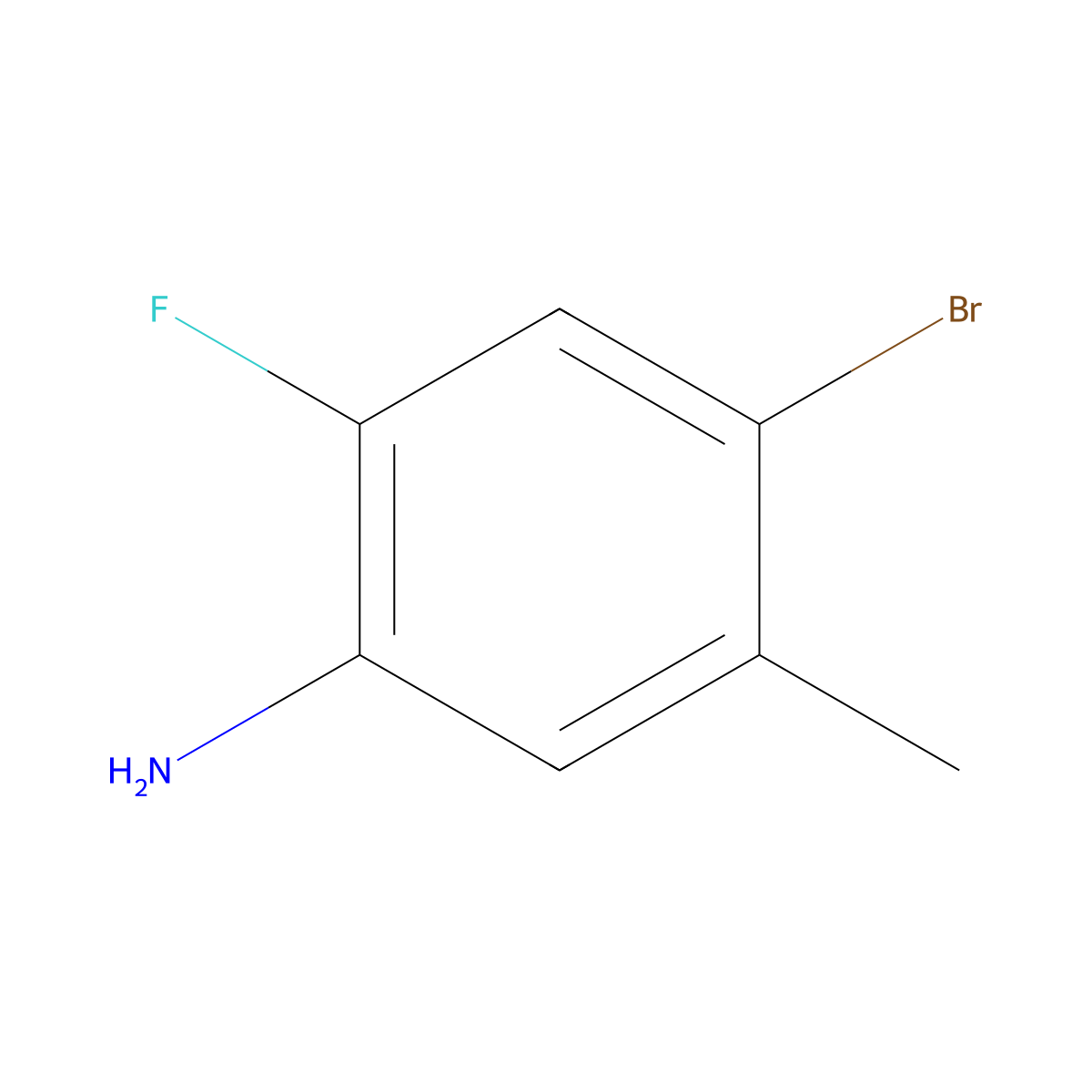 4-Bromo-2-fluoro-5-methylaniline molecular structure, CAS 418762-26-2