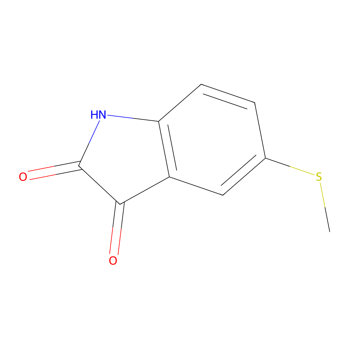 5-(methylthio)-1H-indole-2,3-dione molecular structure, CAS 418772-01-7