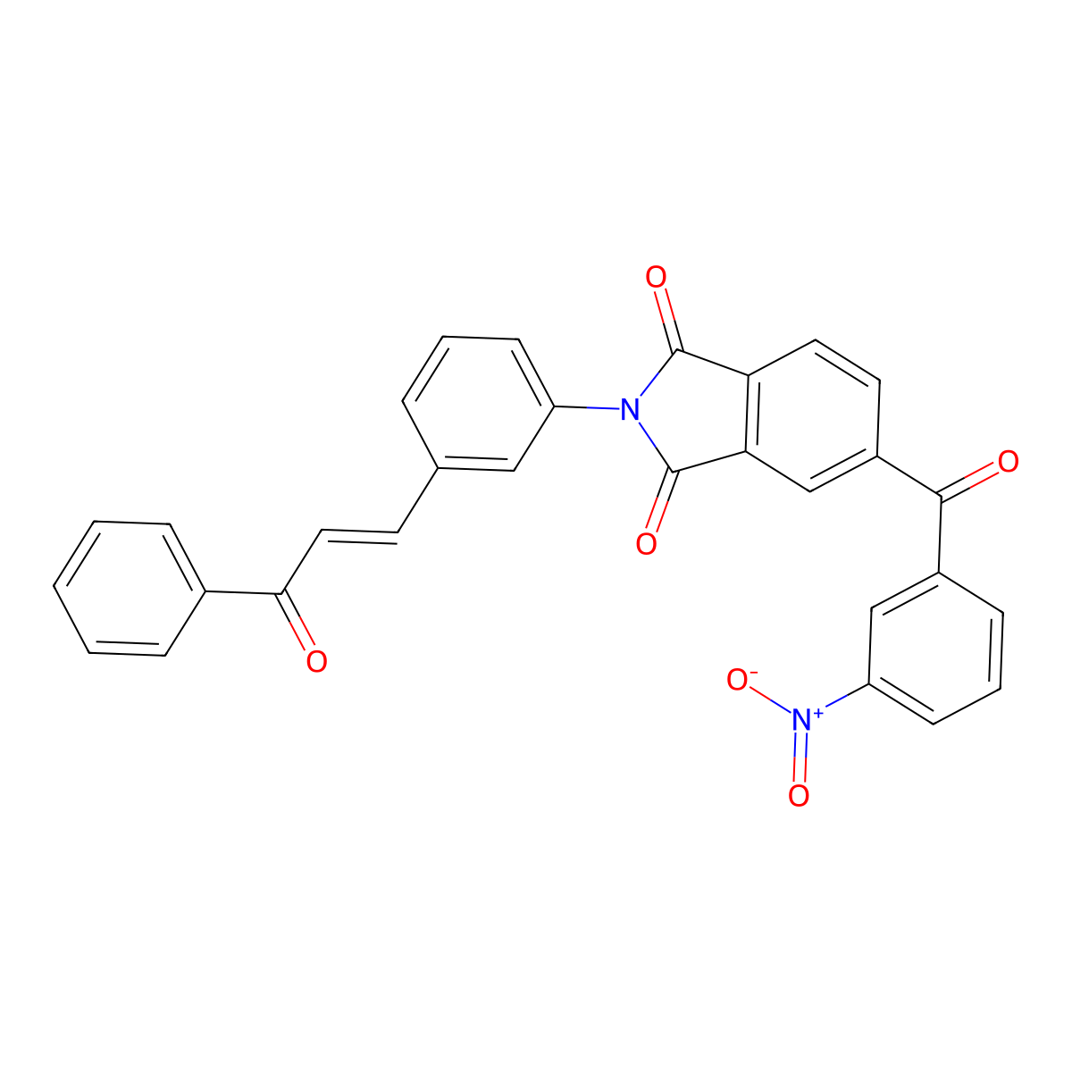 5-(3-Nitrobenzoyl)-2-[3-(3-oxo-3-phenylprop-1-enyl)phenyl]isoindole-1,3-dione molecular structure, CAS 418772-64-2
