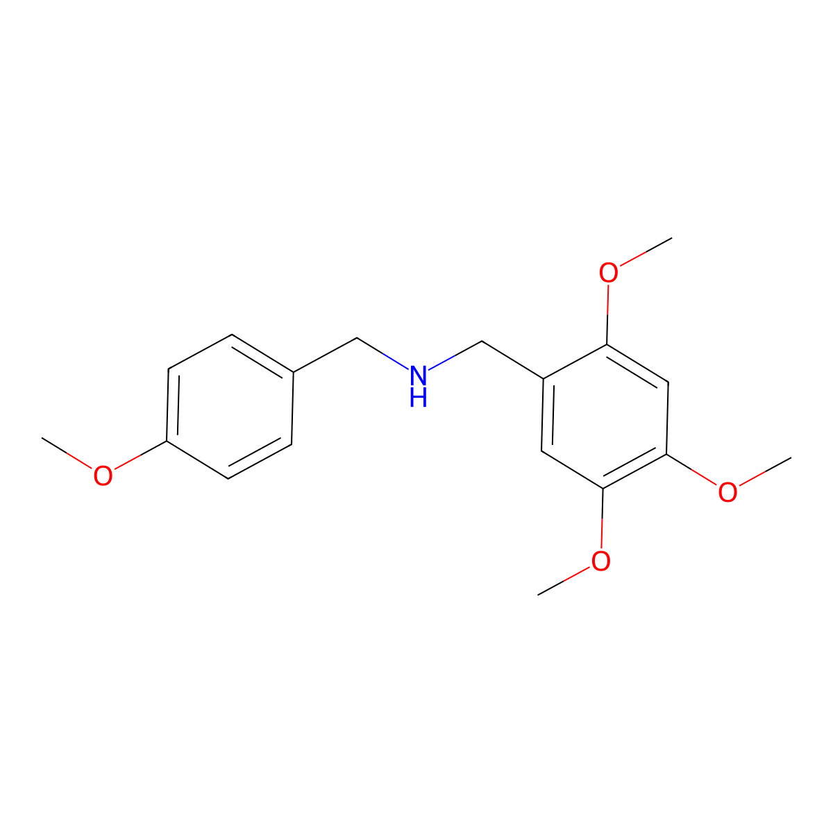 1-(4-methoxyphenyl)-N-(2,4,5-trimethoxybenzyl)methanamine molecular structure, CAS 418772-79-9