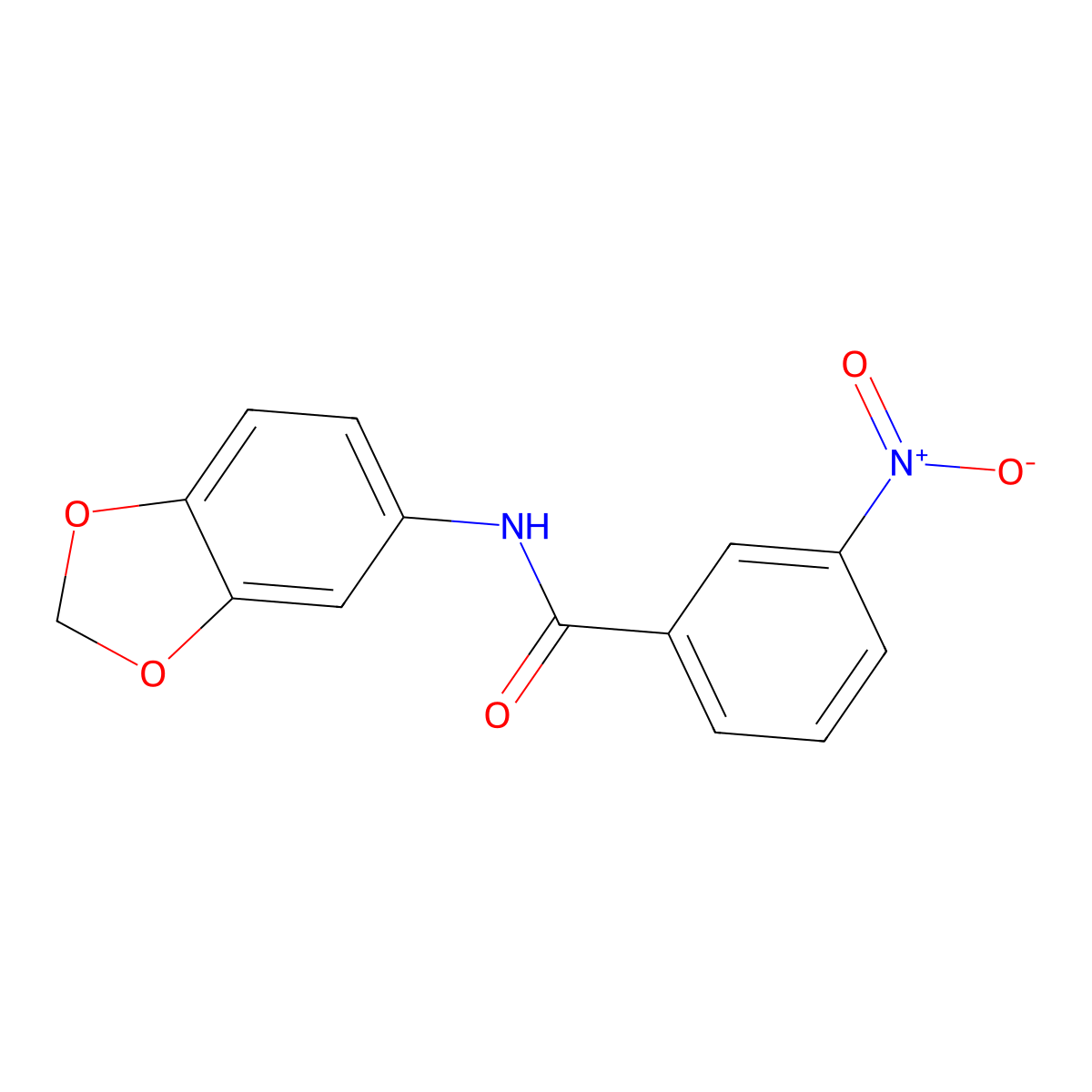 N-(1,3-benzodioxol-5-yl)-3-nitrobenzamide molecular structure, CAS 418772-95-9