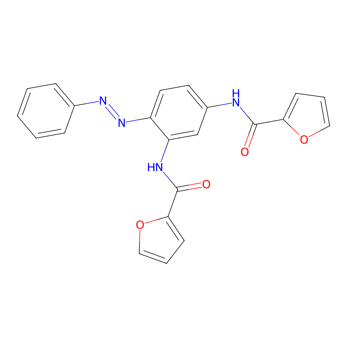 N,N'-[4-(phenyldiazenyl)-1,3-phenylene]di(2-furamide) molecular structure, CAS 418773-00-9