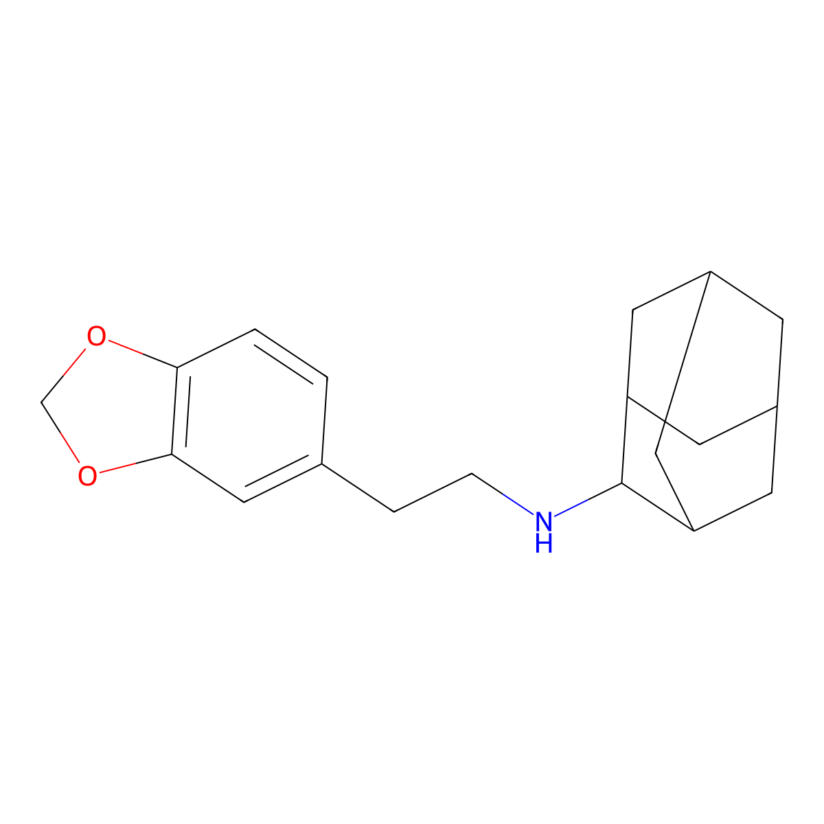 N-[2-(1,3-benzodioxol-5-yl)ethyl]adamantan-2-amine molecular structure, CAS 418773-11-2