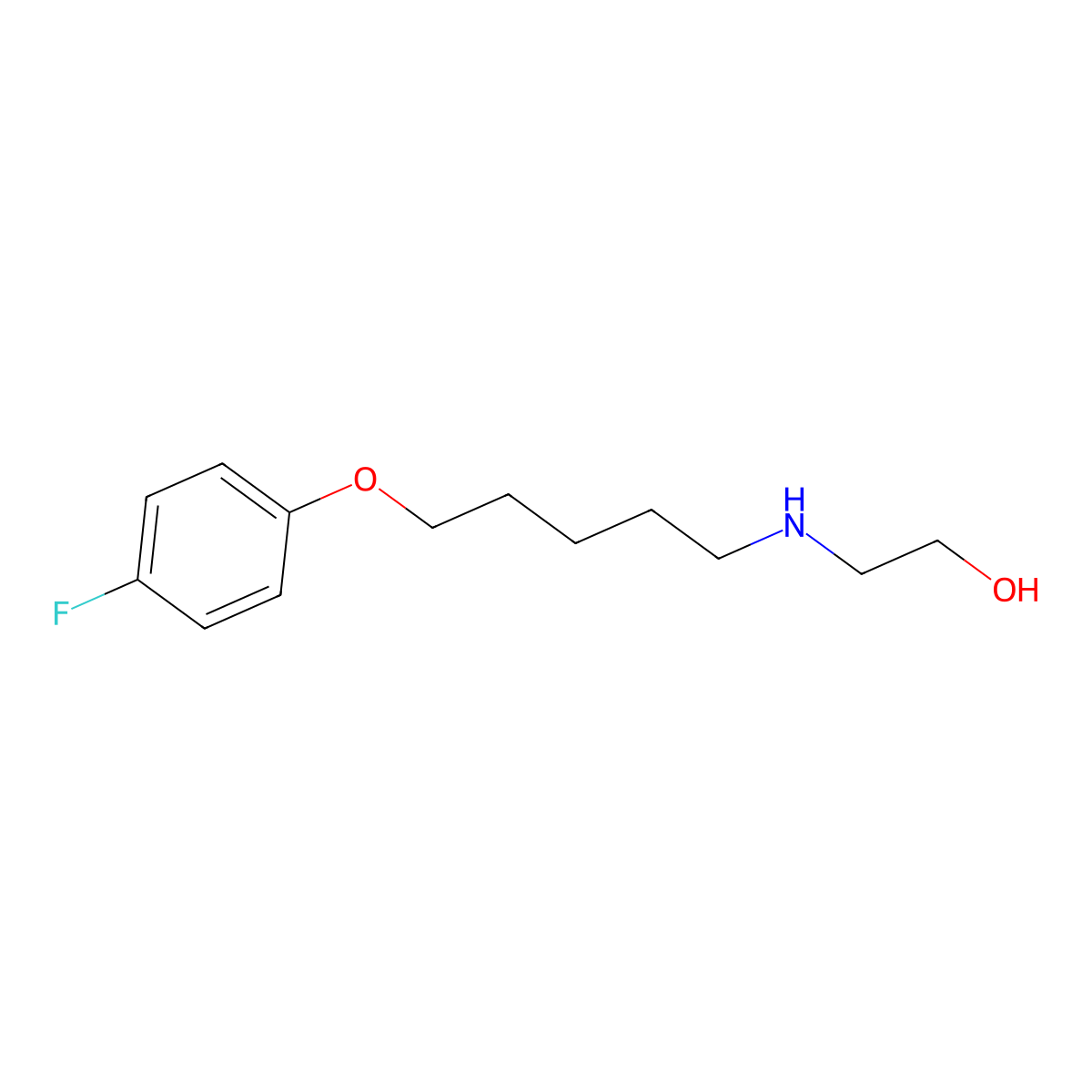 2-[5-(4-Fluorophenoxy)pentylamino]ethanol molecular structure, CAS 418773-21-4