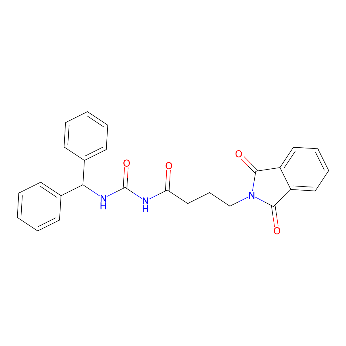 N-(benzhydrylcarbamoyl)-4-(1,3-dioxoisoindol-2-yl)butanamide molecular structure, CAS 418773-28-1