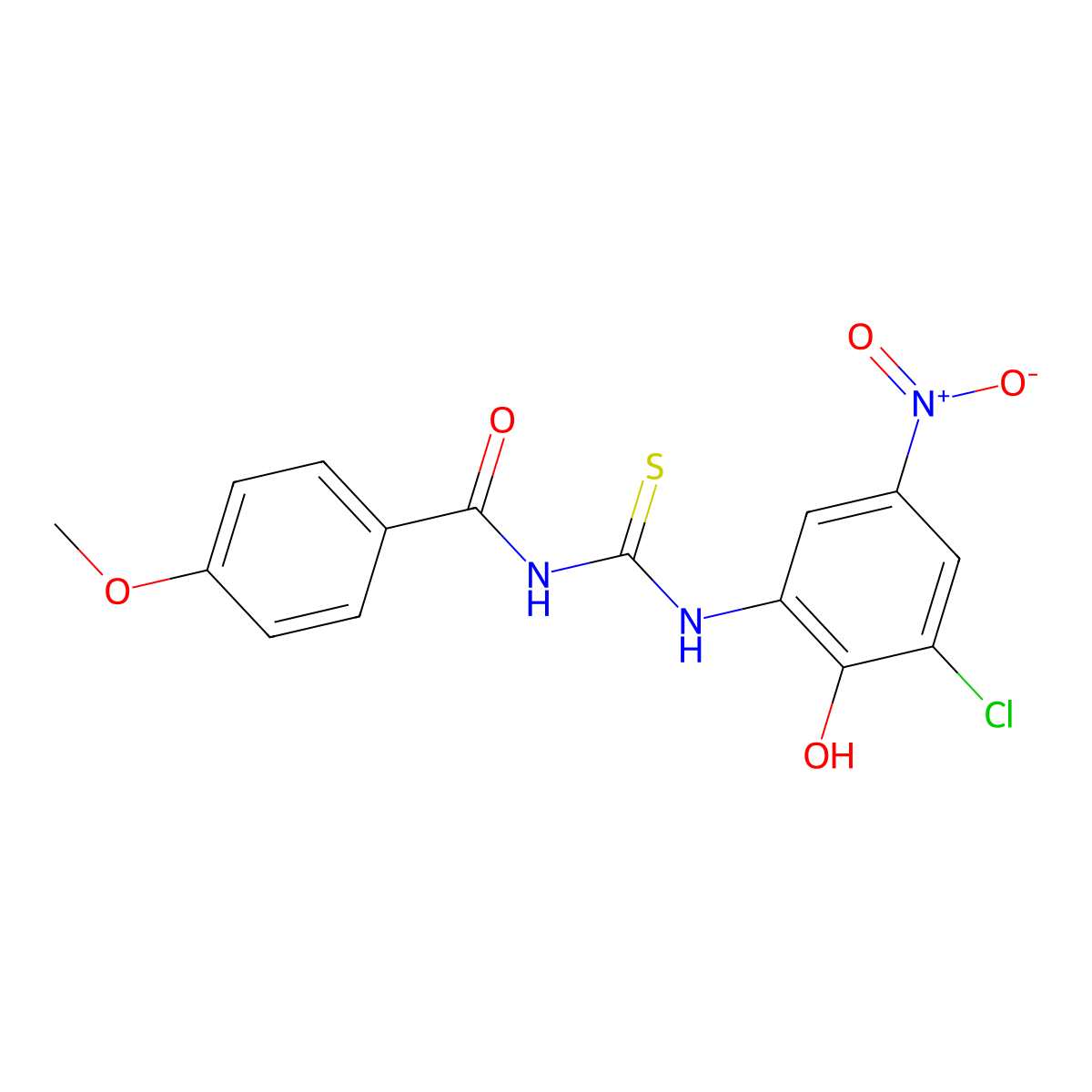 N-[(3-chloro-2-hydroxy-5-nitrophenyl)carbamothioyl]-4-methoxybenzamide molecular structure, CAS 418773-34-9
